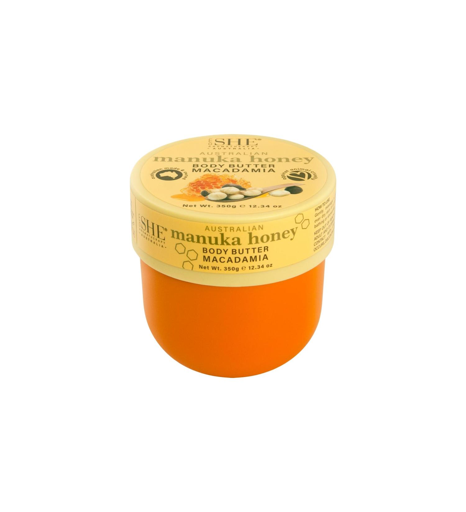 Om She Aromatherapy Manuka Honey Body Butter with Macadamia 12.34oz - Nourishing and Hydrating Australian Manuka Honey Organic Shea and Cocao Butter Soothing. Australian Made. - Buy Online on GoSupps.com