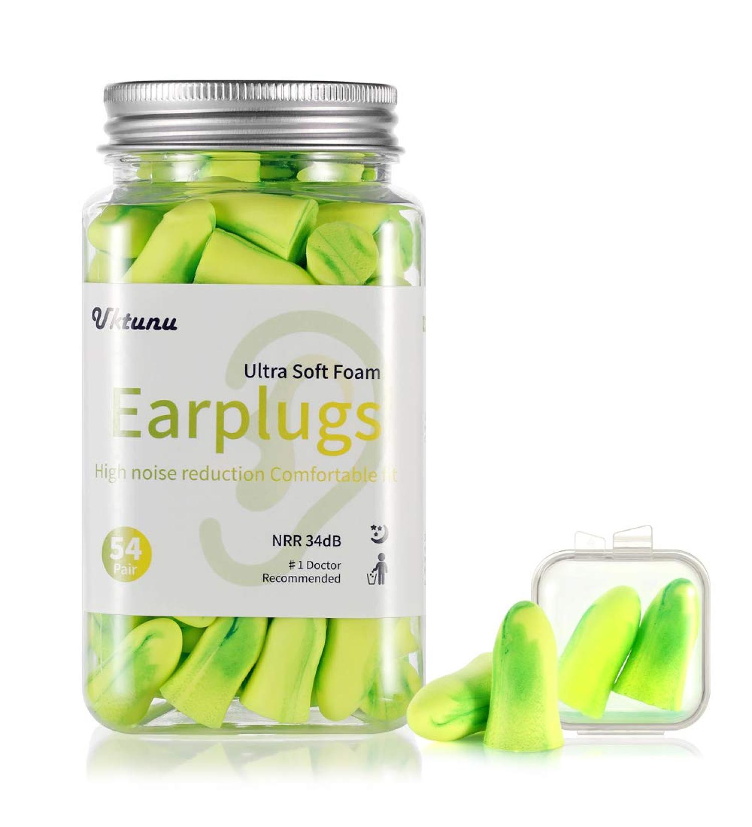Uktunu Sleep Plug - 54 Pairs of Foam Earplugs for Noise Suppression & Hearing Protection | Comfortable Sleep & Snoring Solution - Buy Online on GoSupps.com