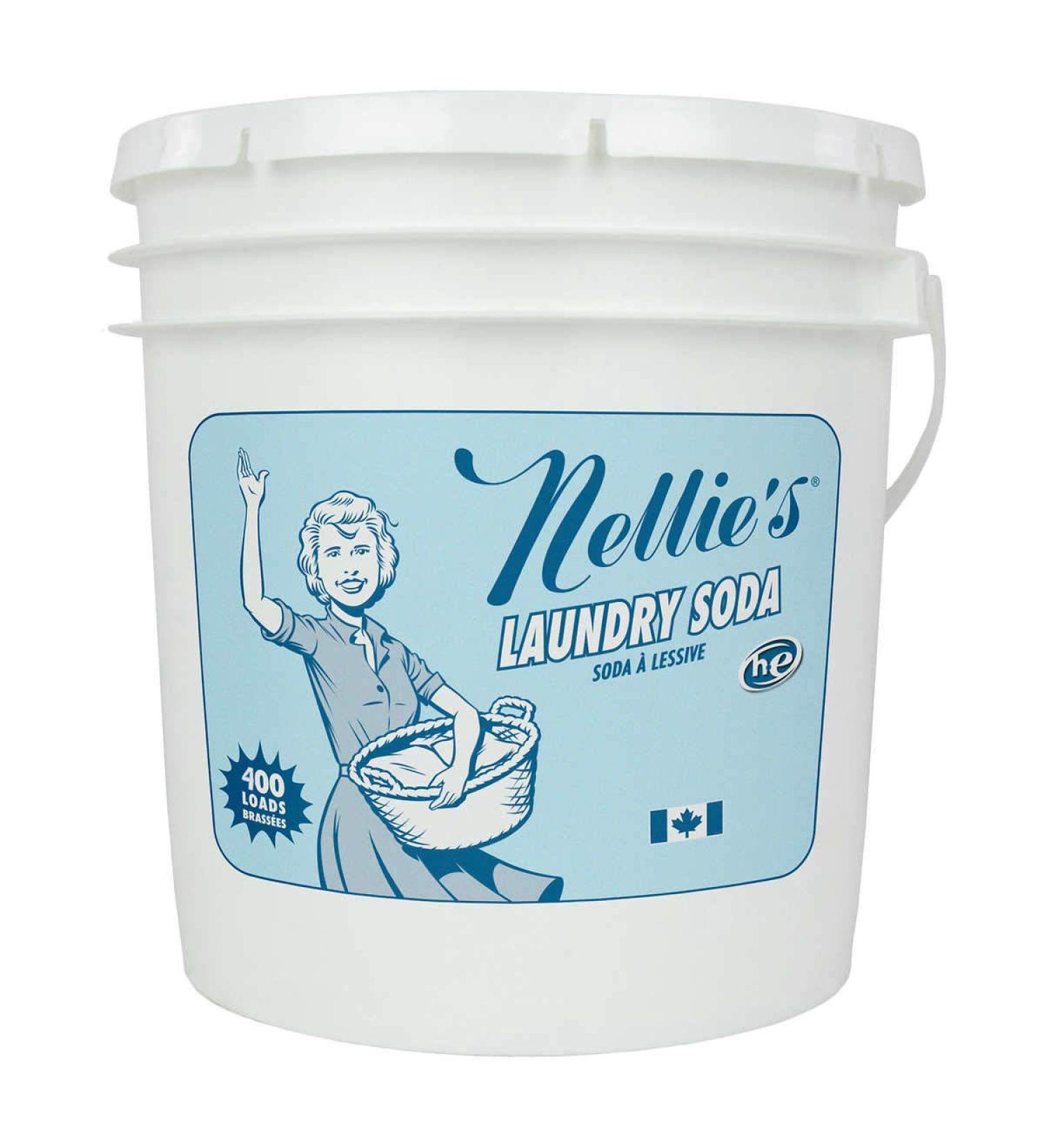 Nellie's Laundry Soda, 400 Load Bucket Unscented  14 Pound (Pack of 1)