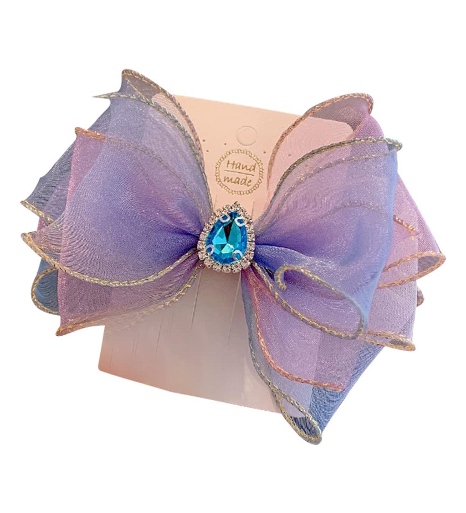 FEIFEI'S BOW Baby Girls Chiffon Diamond Crown Unicorn Hair Clip - Multi Colour Toddler Party Dress Costume Bow (Mix04) - Buy Online on GoSupps.com