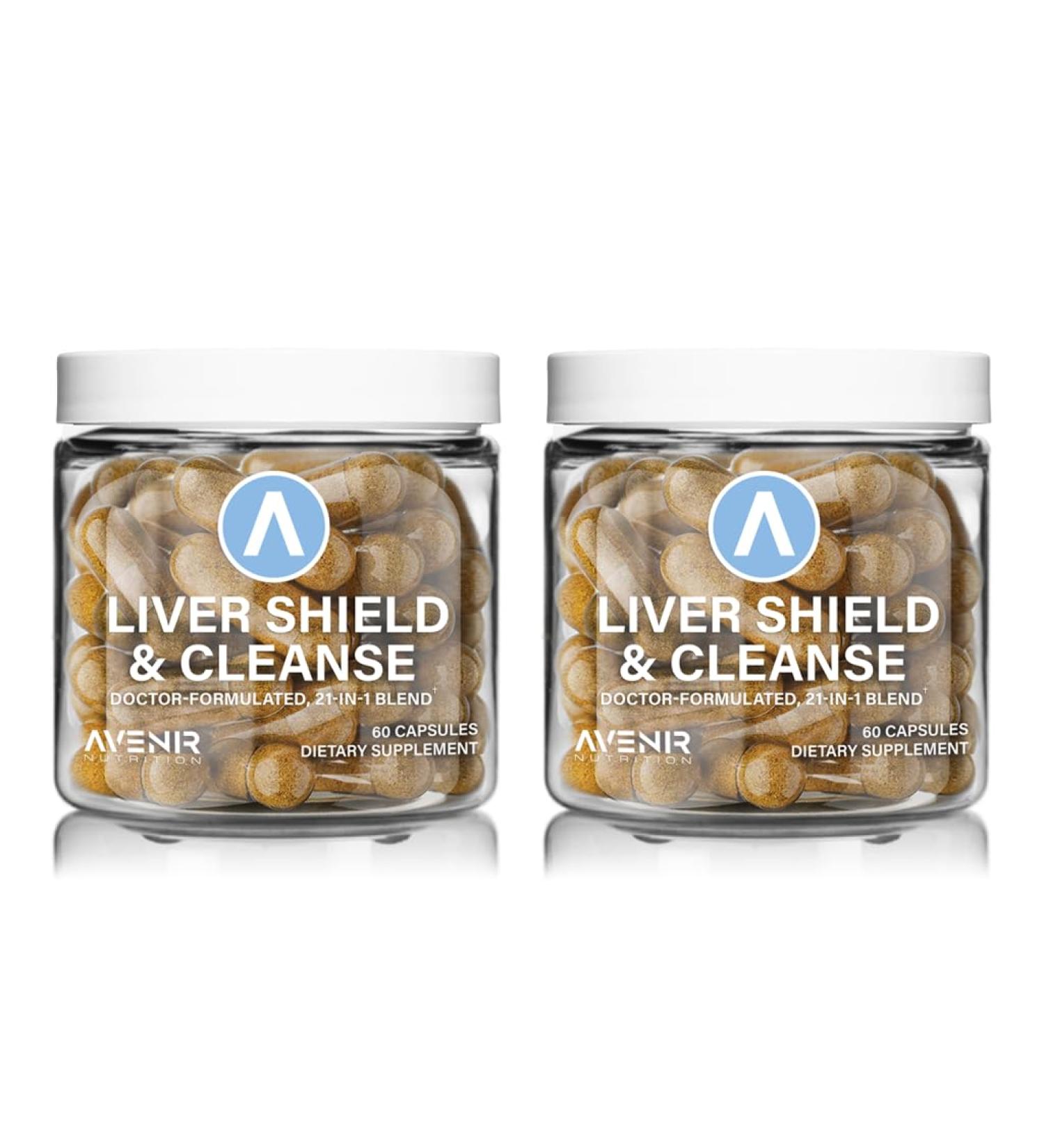 Avenir Nutrition Liver Shield & Cleanse | Herbal Liver Cleanse Detox & Repair Supplement | Milk Thistle & Artichoke Extract Supplements | Fatty Liver & Health Support | 120 Capsules for Men and Women - Buy Online on GoSupps.com