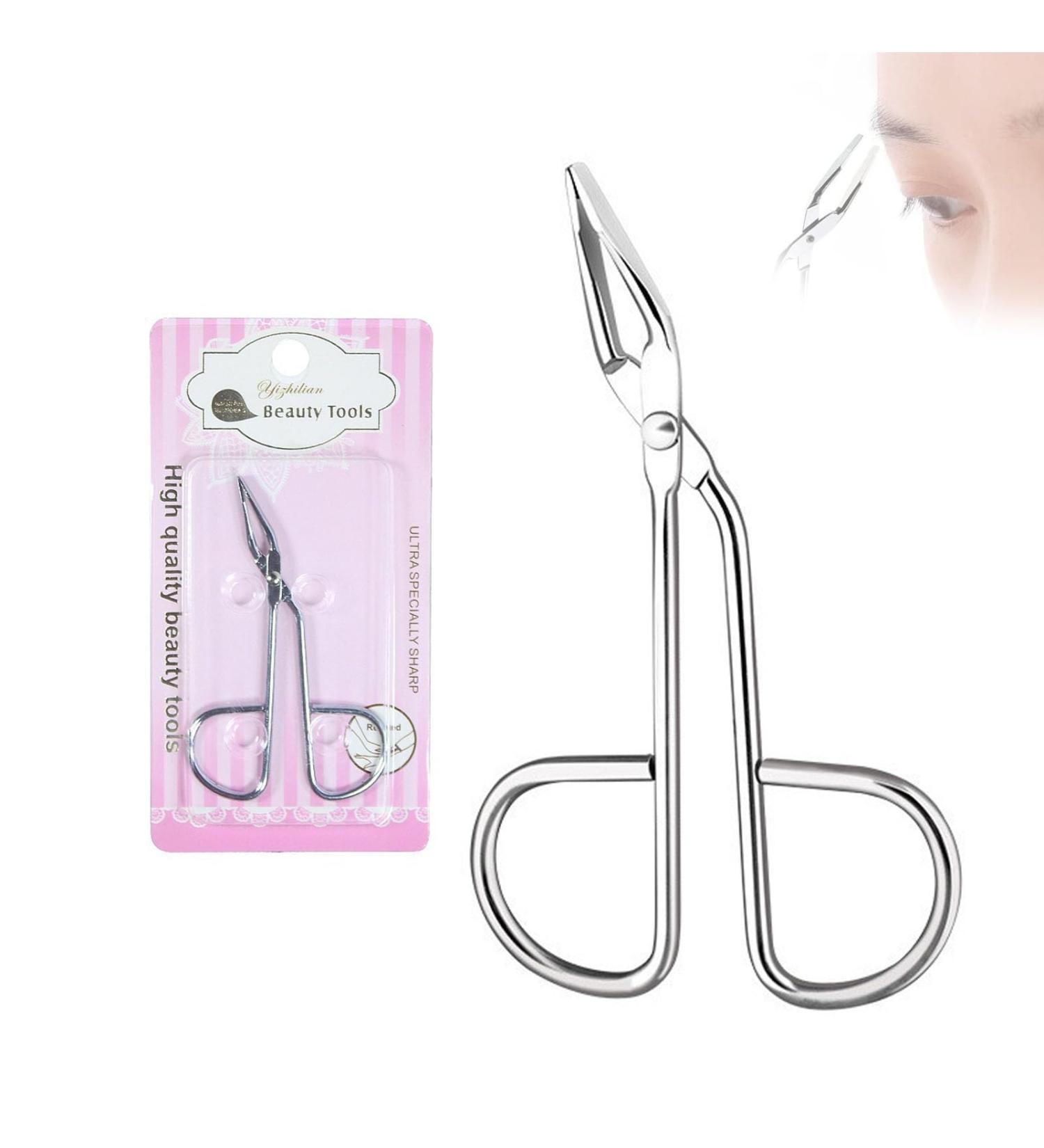 Professional Scissor Handle Tweezer Stainless Steel Scissors Shaped Tweezers Slant Flat Tip Scissor Tweezer for Women and Men (Silver) - Buy Online on GoSupps.com
