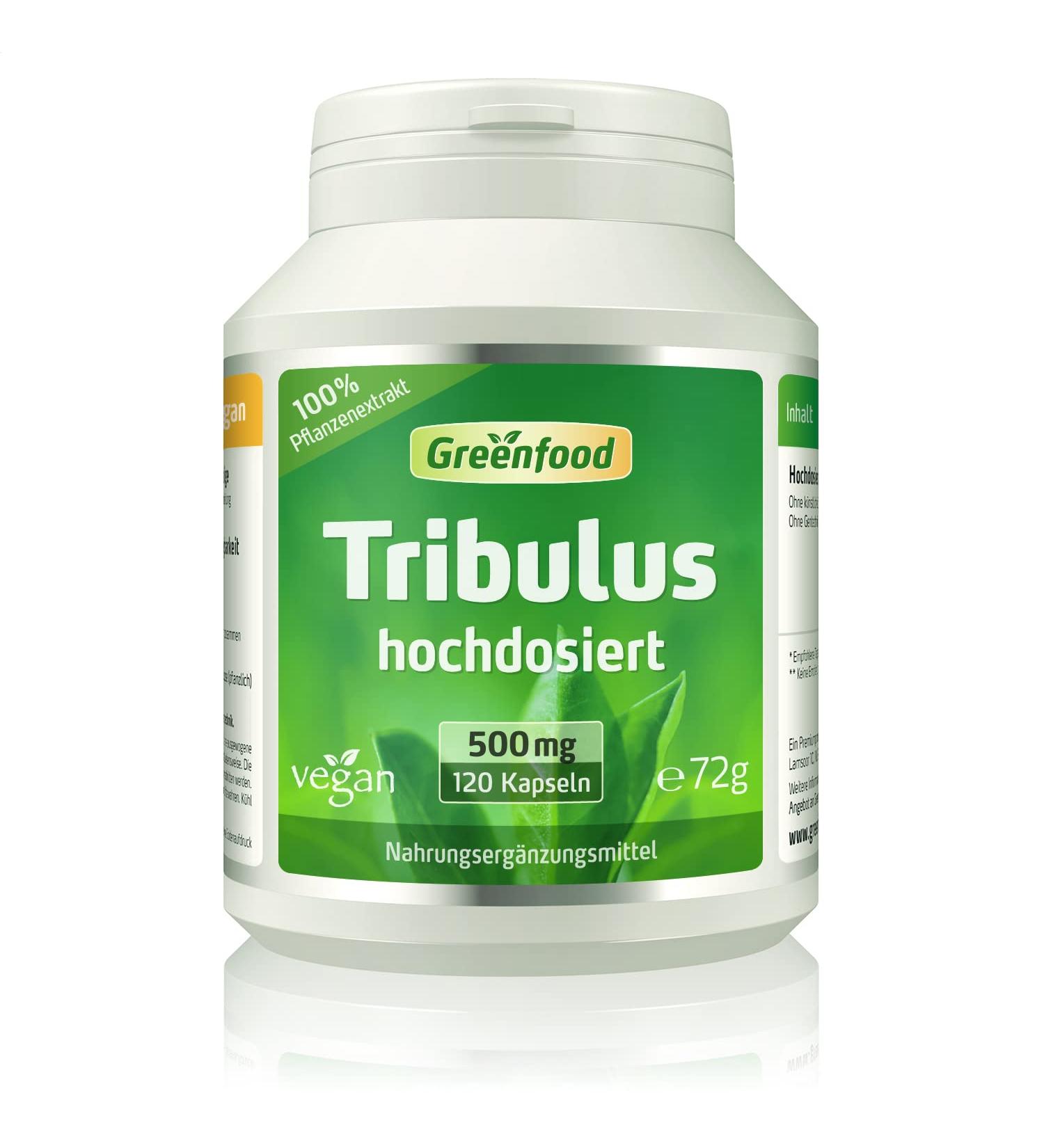 Organic Tribulus Terrestris 500 mg - High-Dose Extract (80% Saponins) - 120 Vegan Capsules - Non-GMO Additive-Free - Buy Online on GoSupps.com