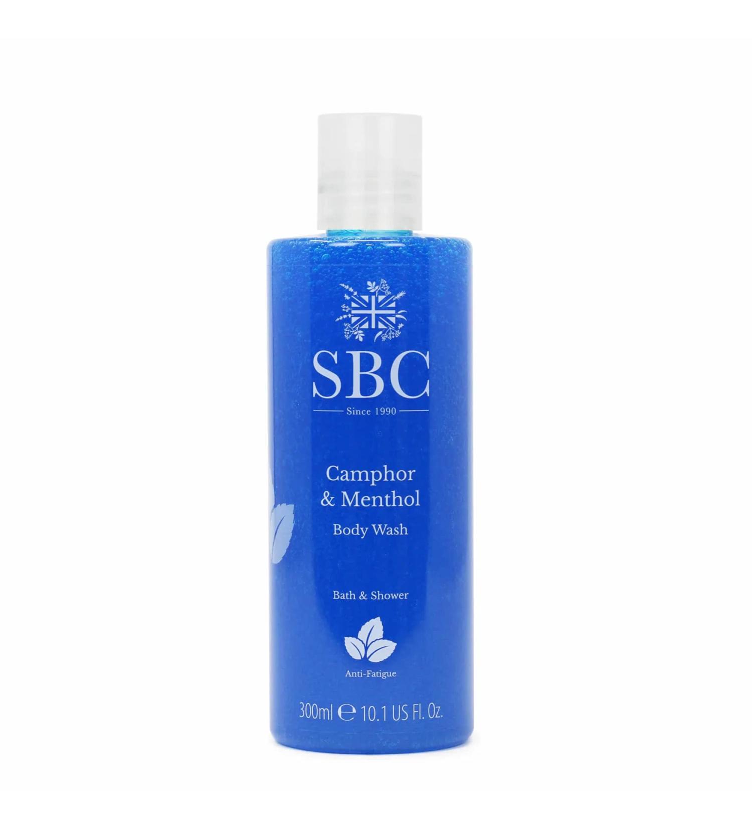 SBC Skincare Camphor & Menthol Body Wash 300ml Cooling and Refreshing Shower Gel with Energising Aroma - Buy Online on GoSupps.com