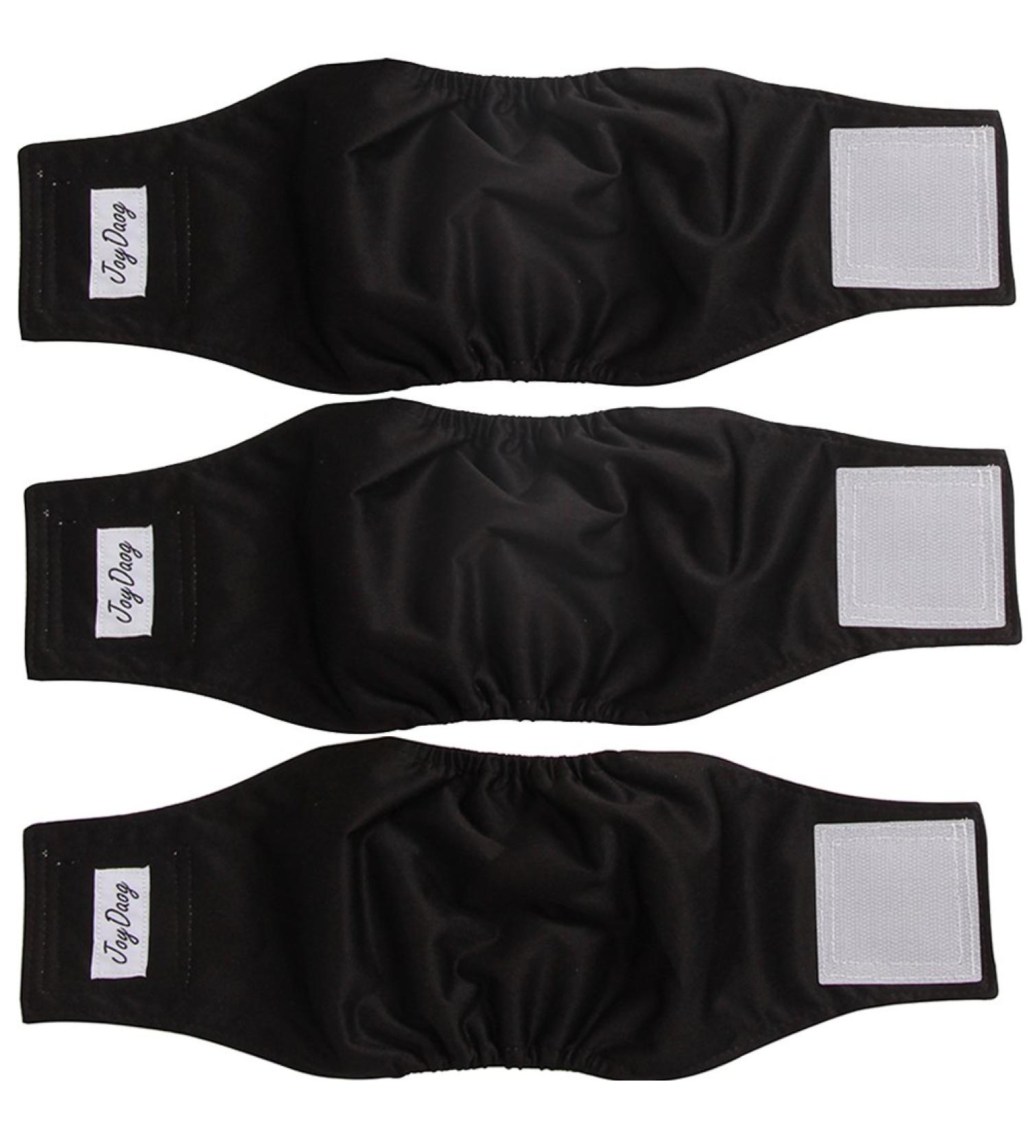 JoyDaog Male Dog Diaper Belly Bands - Reusable Black XL (20-24 Waist) - 3 Pack for Pets - Perfect for Training & Travel - Buy Online on GoSupps.com