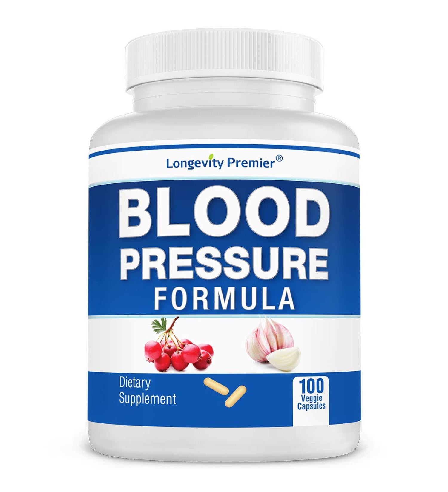 Longevity Blood Pressure Formula - 100 Capsules with 12+ Natural Herbs | Best Supplement for Blood Pressure - 100 Count - Buy Online on GoSupps.com