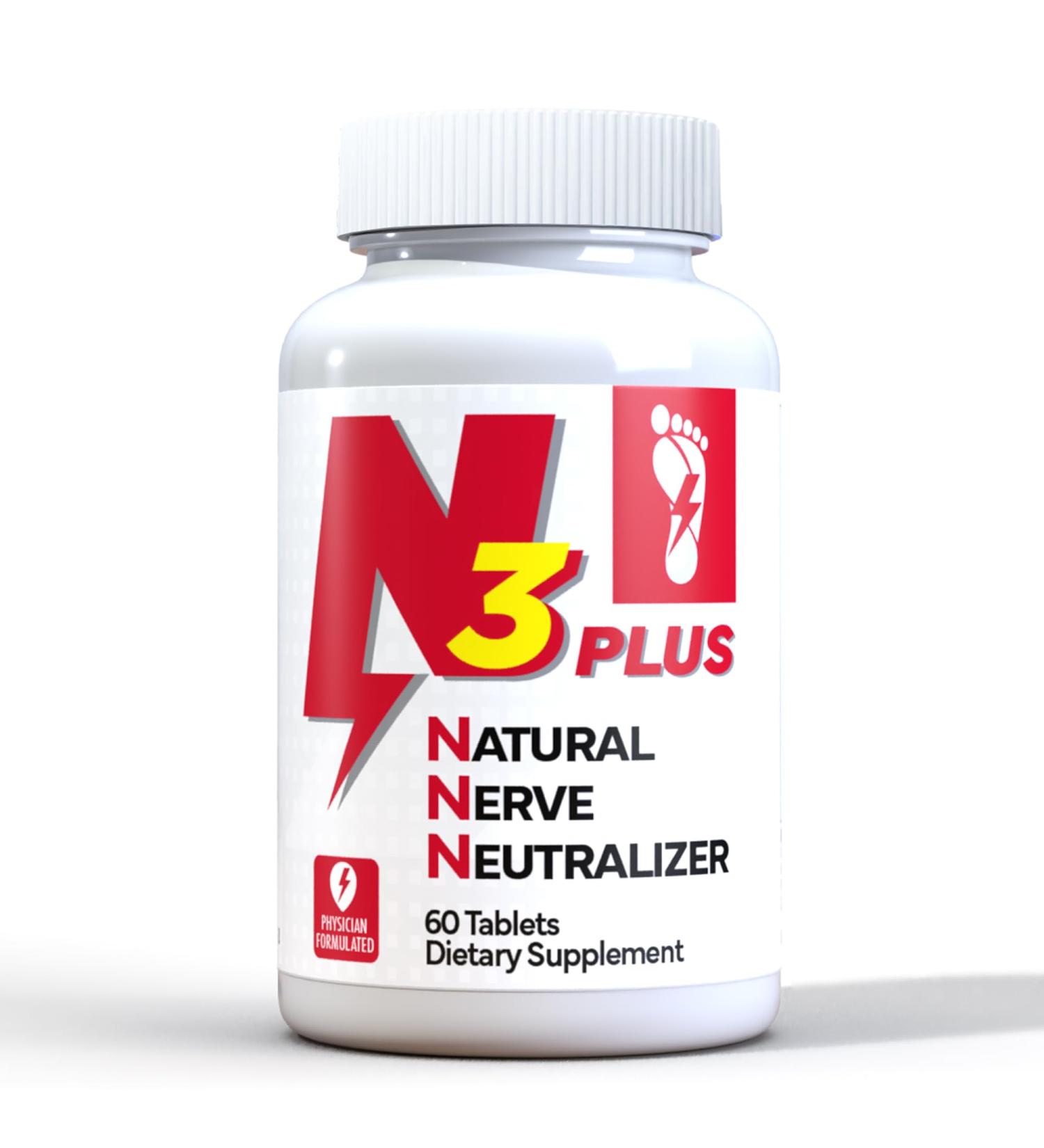N3 Natural Nerve Neutralizer Plus - Advanced Nerve Support Supplement with Vitamin D3 B1 B6 B12 DHA & Turmeric - 60 Tablets for Repair & Regeneration - Buy Online on GoSupps.com