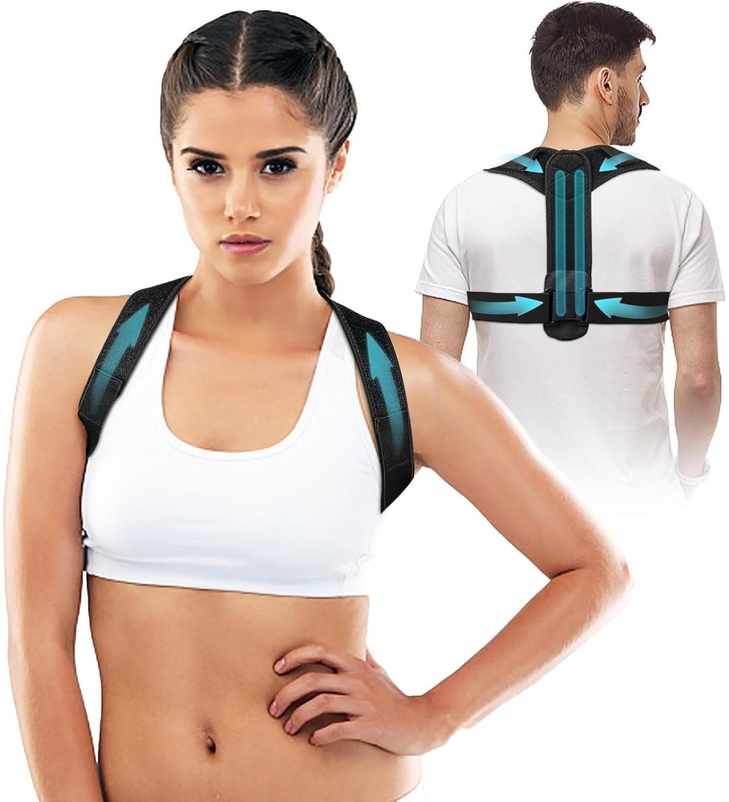 Adjustable Posture Corrector for Women & Men - Breathable Back Brace Invisible Support & Pain Relief Solutions - Buy Online on GoSupps.com