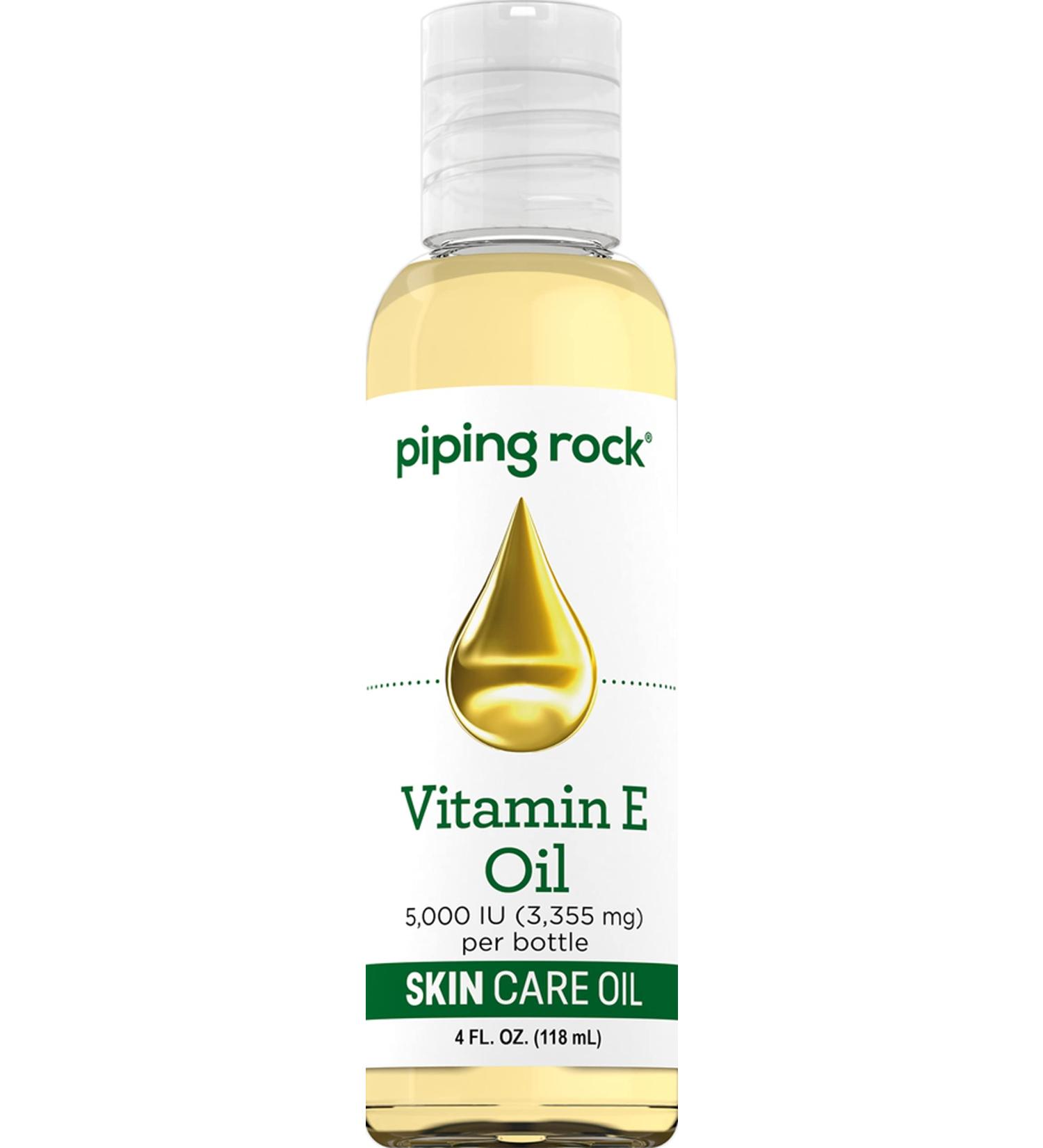 Piping Rock Vitamin E Oil | 5000 IU | 4 fl oz | for Skin Face Hair & Nails | Nourishing Supplement - Buy Online on GoSupps.com