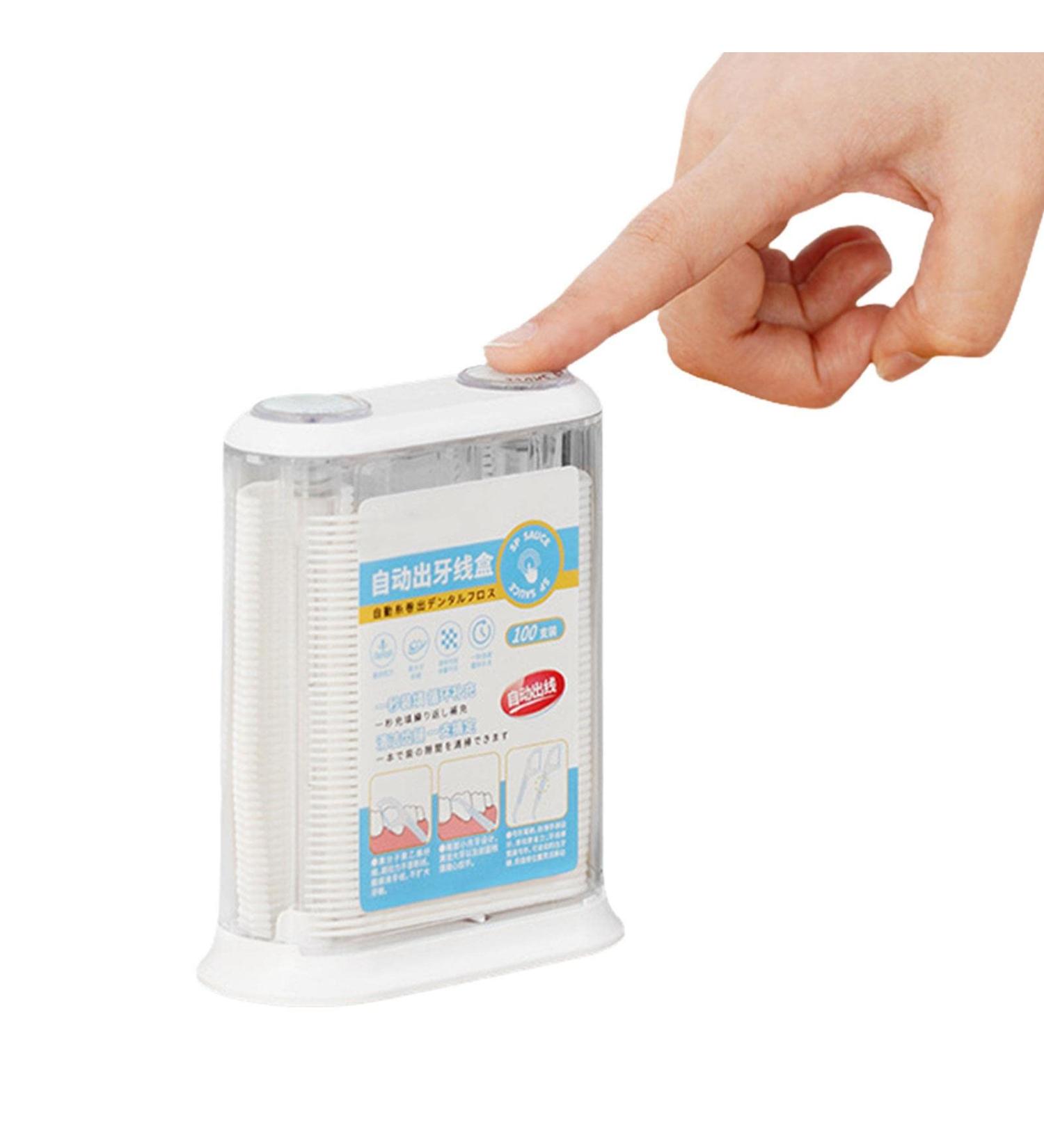 Automatic Dental Dispenser - Refillable & Portable Organizer for Dental Sticks - Transparent Floss for Adults - Ideal Travel Oral Care Bag - Buy Online on GoSupps.com