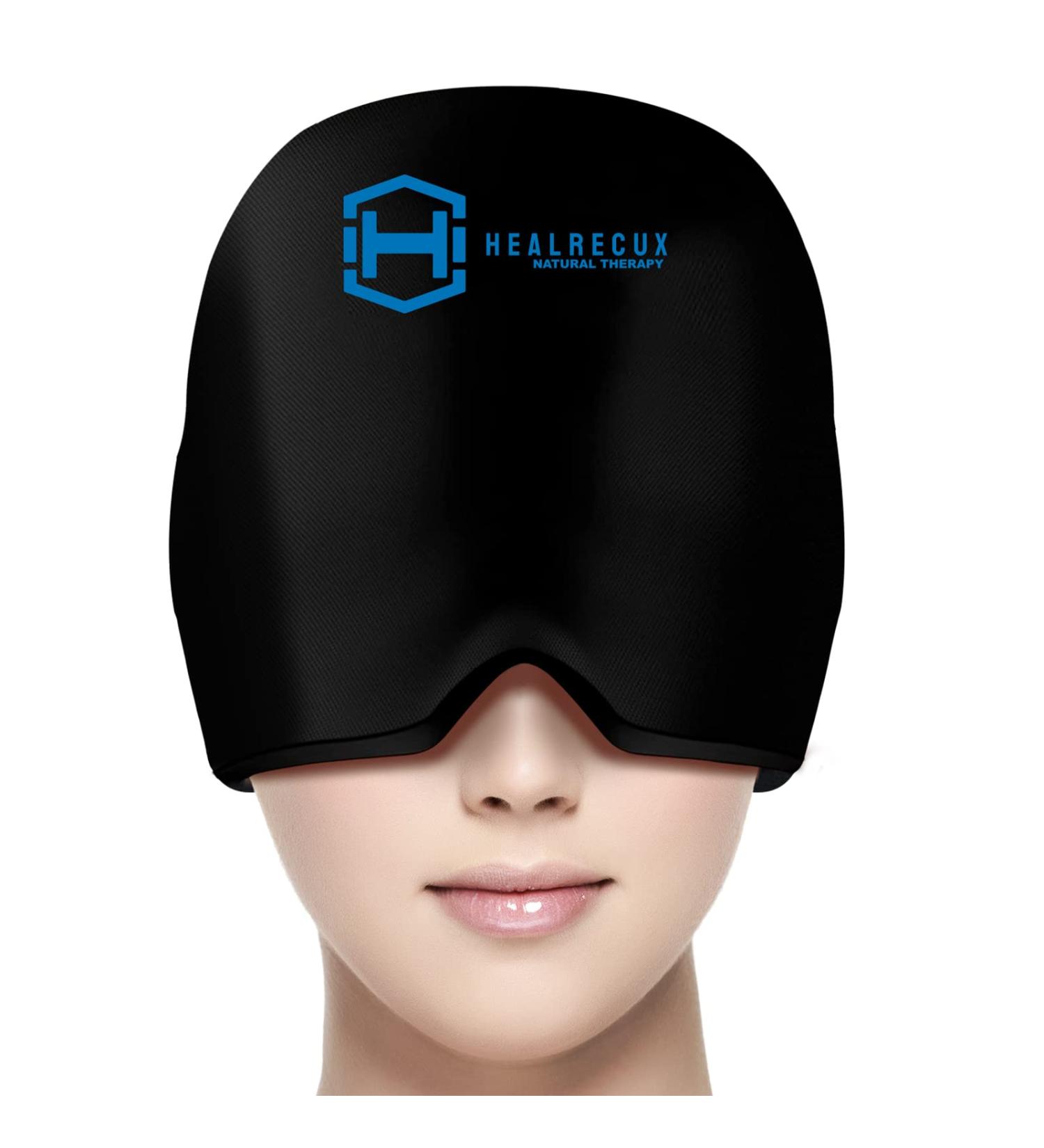 Migraine Relief Cap - Healrecux Comfortable Headache Hat for Men/Women - Odorless Ice Head Wrap for Cold/Hot Therapy - Sinus & Stress Tension Relief - Black - Buy Online on GoSupps.com