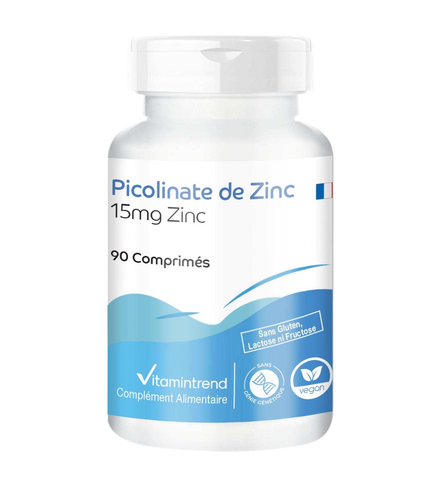 Zinc picolinate - with 15mg zinc - 90 tablets - highly dosed - safe dosage - vegan - bioavailable supplements from Germany | Vitamintrend - Buy Online on GoSupps.com