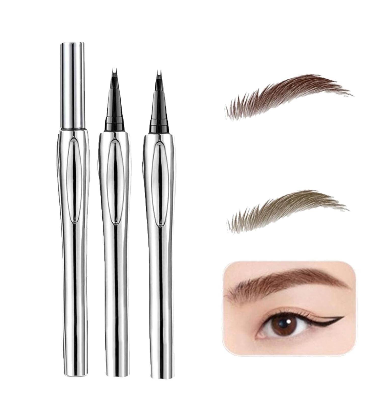 Cooklesa Eyebrow Natural Waterproof Eyebrow Pen With Microfine Tip Two-Pronged Eyebrow Pencil with Micro-fork Tip 3D Waterproof Microblading Eyebrow Pen (01+02) - Buy Online on GoSupps.com