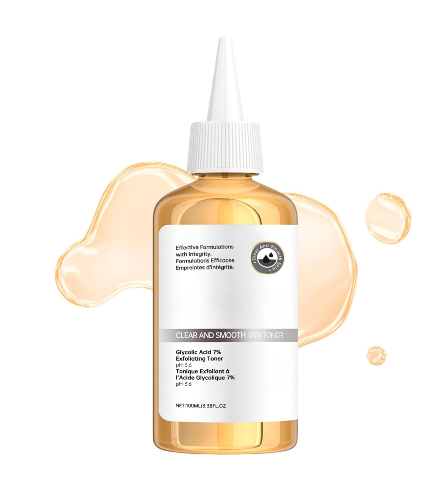 Glycolic Acid 7% Exfoliating Toner 7% Glycolic Acid Toner for Acne Prone Skin Glycolic Acid 7% Toning Solution for Blemishes and Acne Face Toner for Oily Skin Hydrating Toner Minimises Pores - Buy Online on GoSupps.com