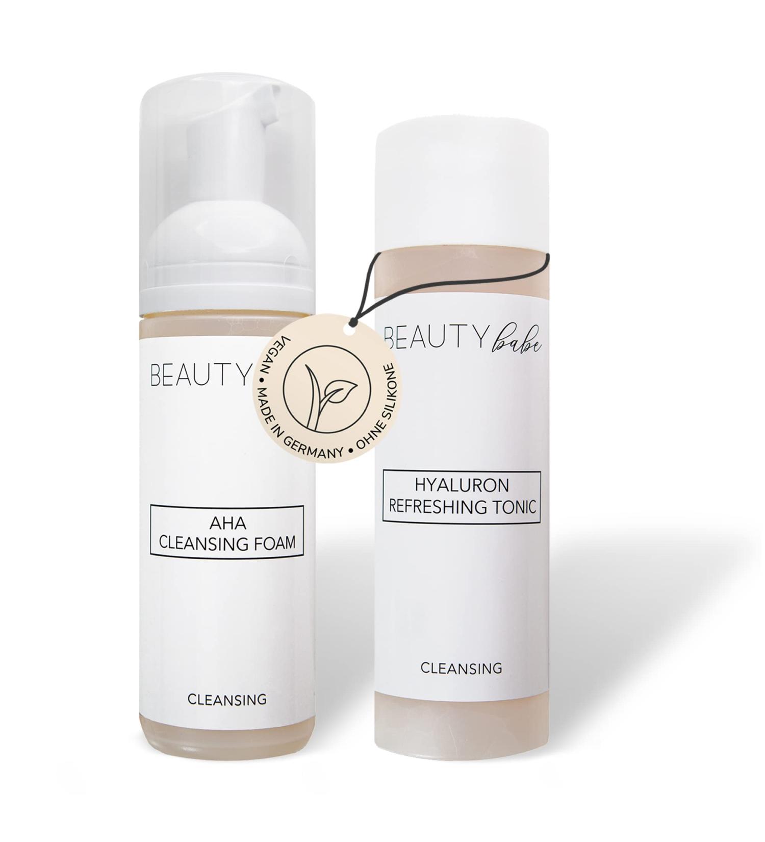  BEAUTY babe Cleansing Duo | 370ml | Gently Cleans & Natural Moisture Balance | Vegan & Nourishing Ingredients for Pure Skin | Sustainable Active Cosmetics Made in Germany - Buy Online on GoSupps.com