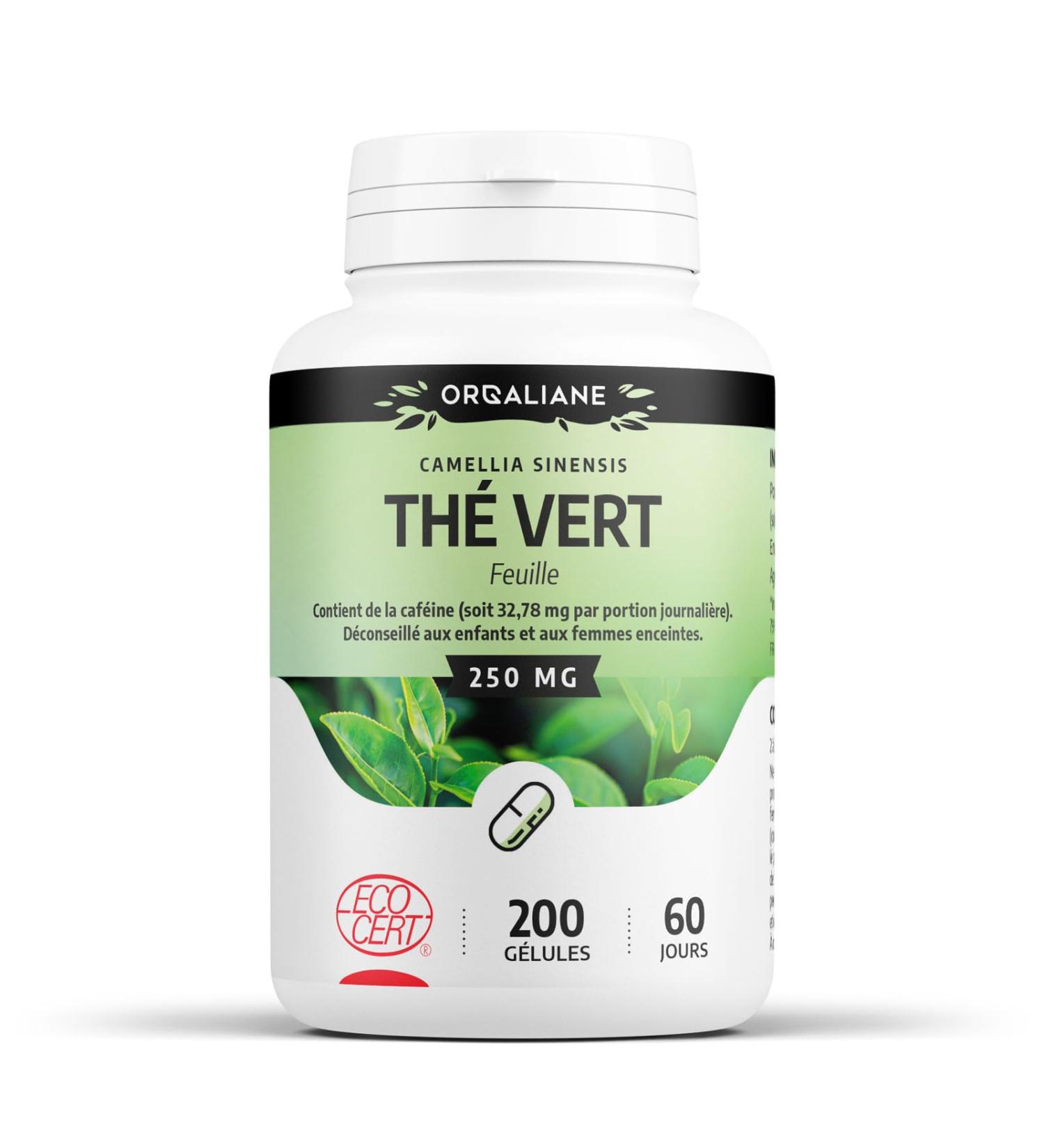 Organic Green Tea 250 mg - 200 Capsules - Ecocert Certified - Orgaliane - Buy Online on GoSupps.com