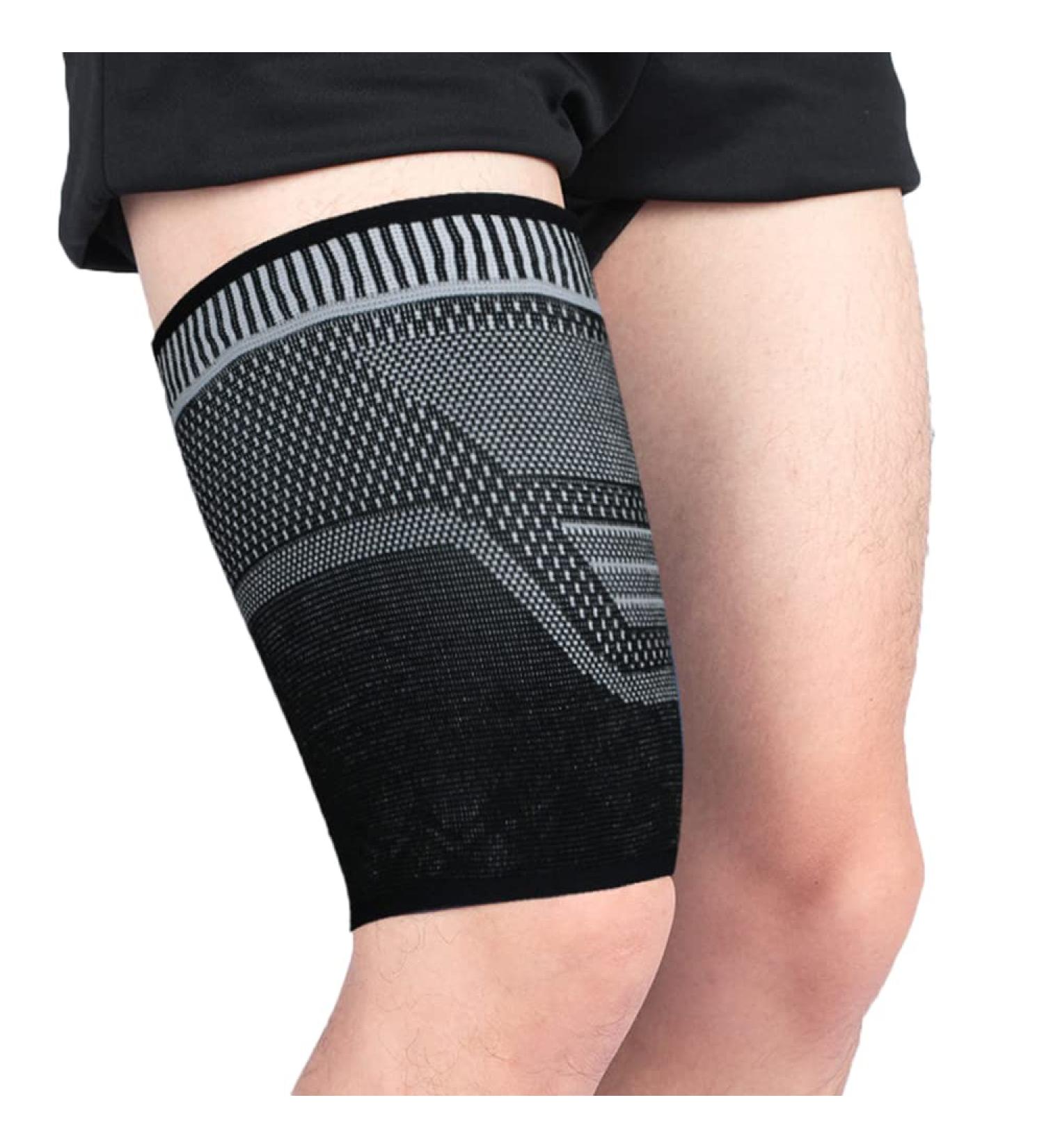 Tofbs Thigh Bandage for Men & Women - Breathable Slipproof Compression for Sports & Injury Recovery (2 Pieces Large Black) - Buy Online on GoSupps.com