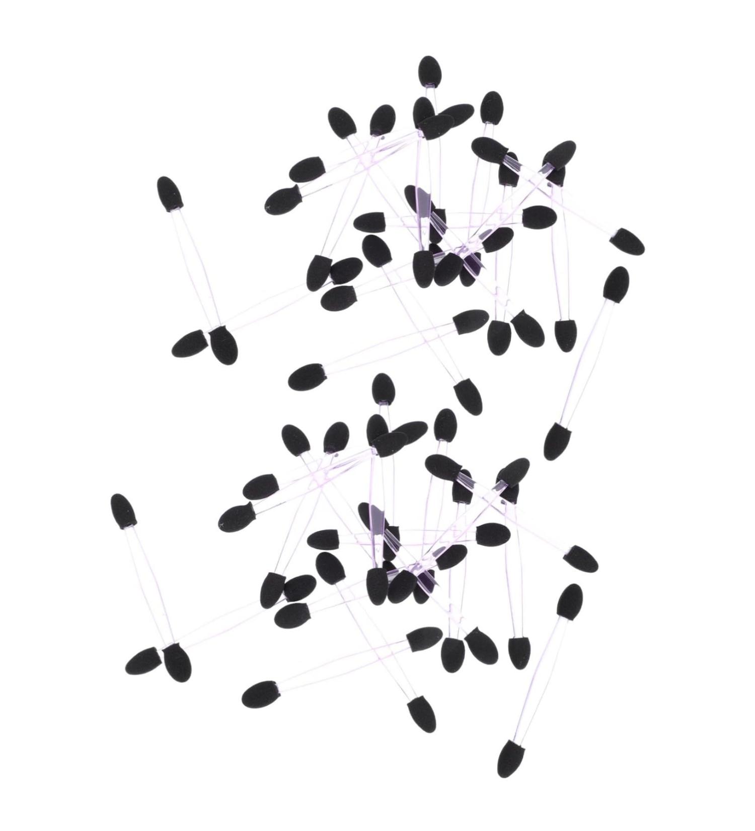 OHPHCALL 100pcs Eye Shadow Stick Makeup Eyeshadow Cosmetic Eyeshadow Applier Rubber Cotton Black - Buy Online on GoSupps.com