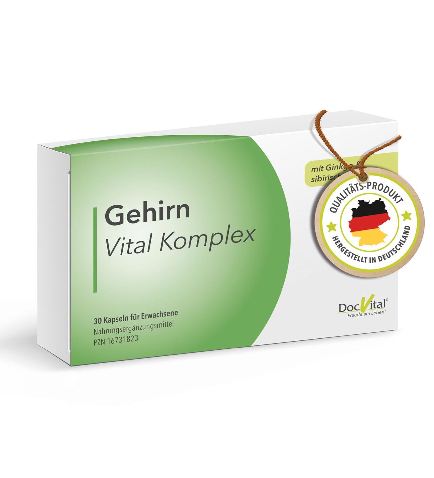 Ginseng Ginkgo Brahmi Capsules - High-Dose Brain Vital Complex for Memory Focus & Concentration | Brain Booster | German Quality - Docvital  - Buy Online on GoSupps.com