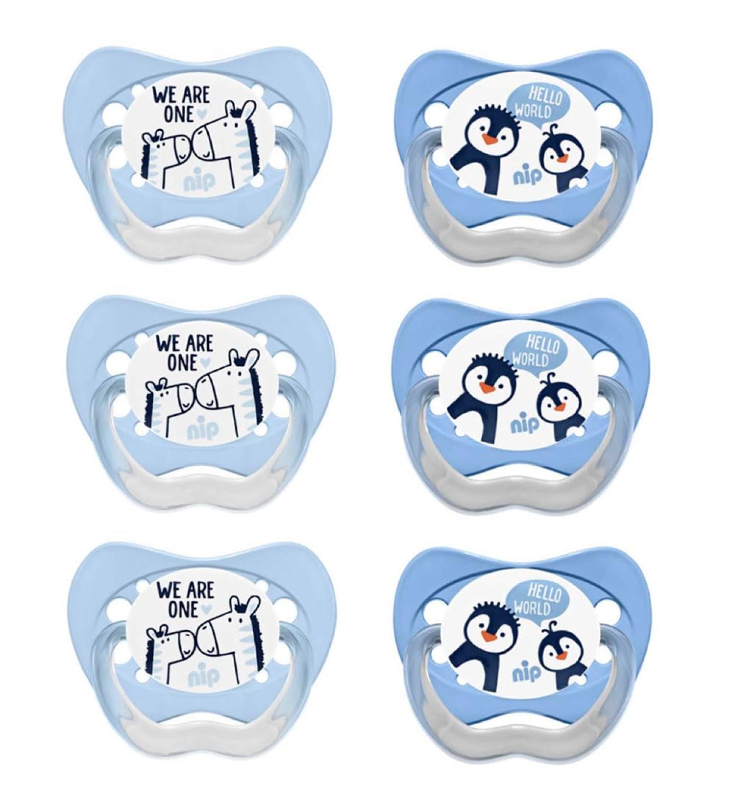 NIP Value Pack Silicone Pacifier Size 3 (18-32 mo) - Pack of 6 BPA Free Made in Germany - Shop Internationally - Buy Online on GoSupps.com