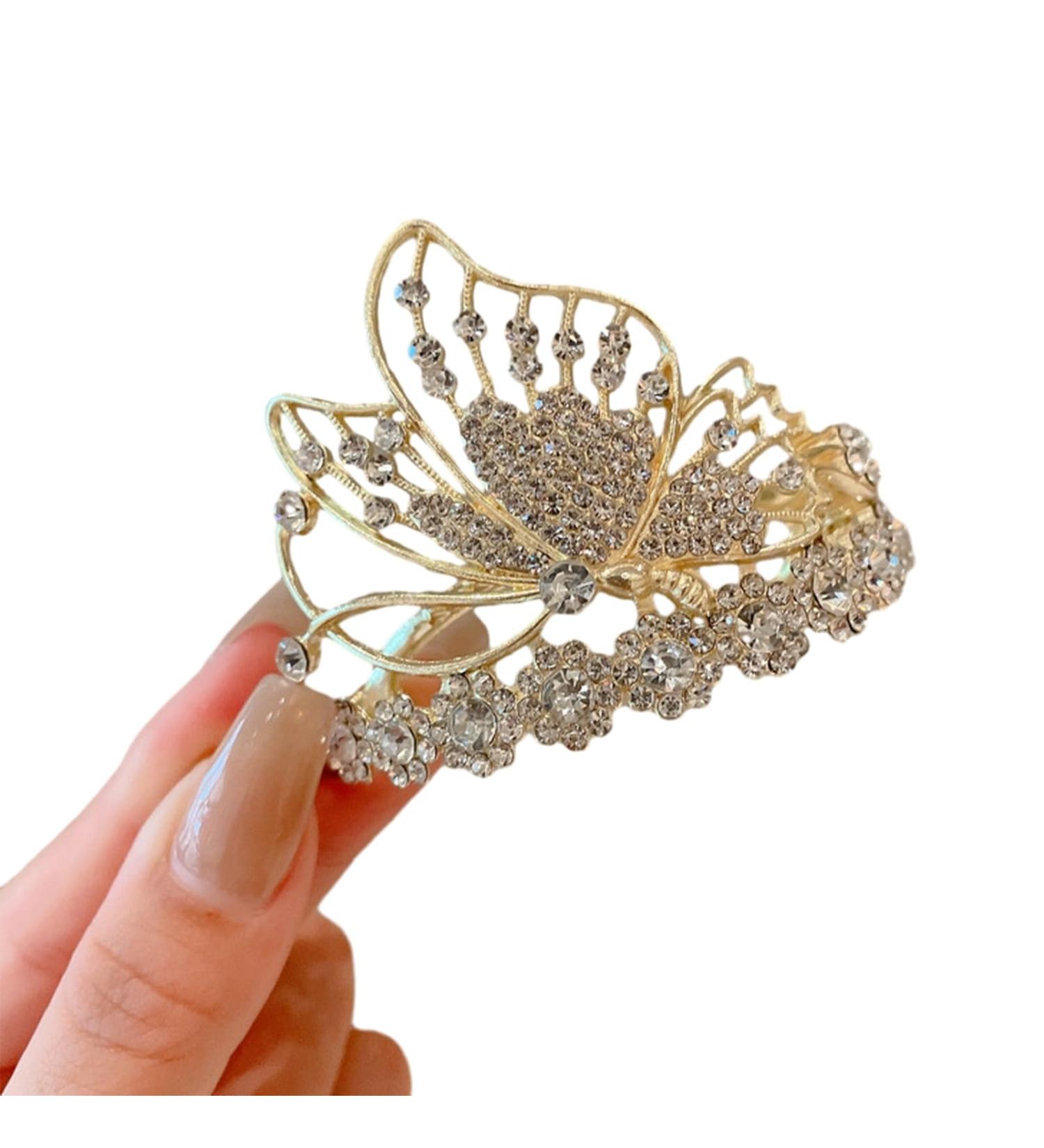 Hair Ornaments Tassel Hairpin with Rhinestones Faux Pearl Fairy Fish Tail Flower Butterfly Design Elegant Hair Clip Women Hair Accessories - Buy Online on GoSupps.com