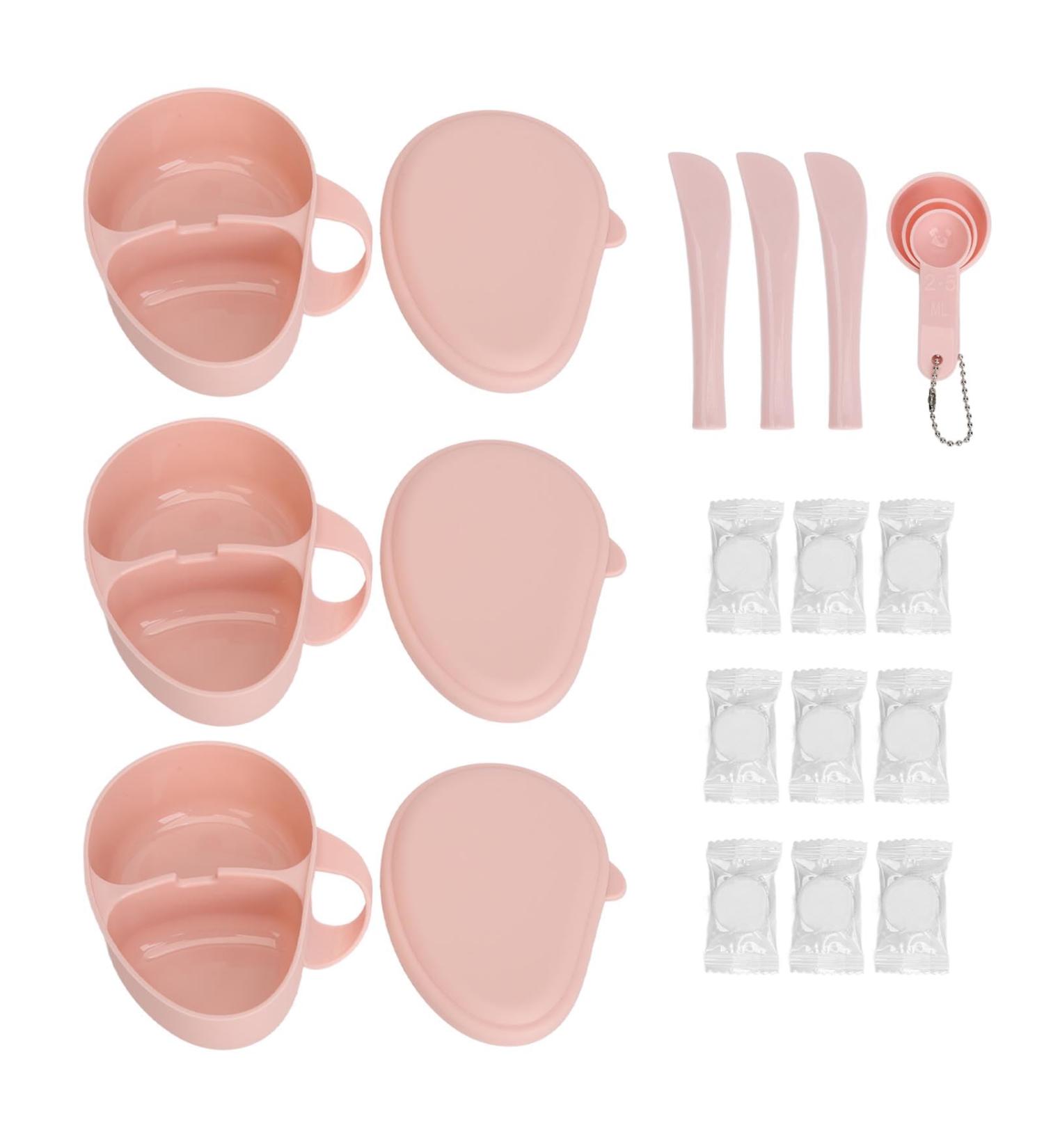 Uxsiya 3 Sets DIY Face Mask Mixing Bowl Set Easy Home Facial Mask Tools with Brush & Measuring Spoon - Buy Online on GoSupps.com