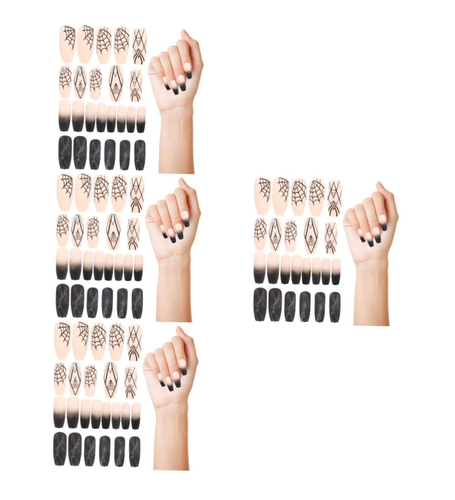 4 Sets Halloween Fake Nails Manicure Patch DIY Manicure Supply Halloween Rhinestone Fake Nails Women Fake Nails Manicures Charm Nail Art Patches Nails for Women Nails Press minkissy - Buy Online on GoSupps.com