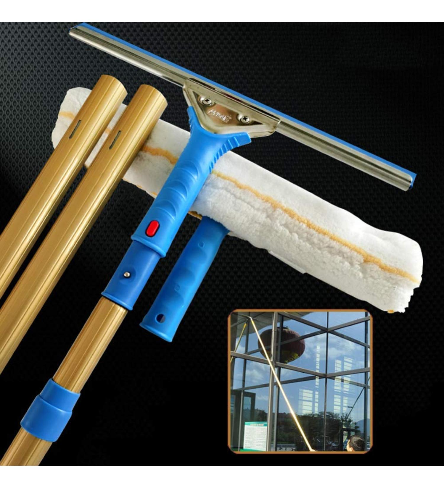KOHARA Telescoping High Window Cleaner Titanium Alloy Multifunctional Window Cleaning Telescopic Rod Photovoltaic Panel Cleaning Brush Tool 4M - Buy Online on GoSupps.com