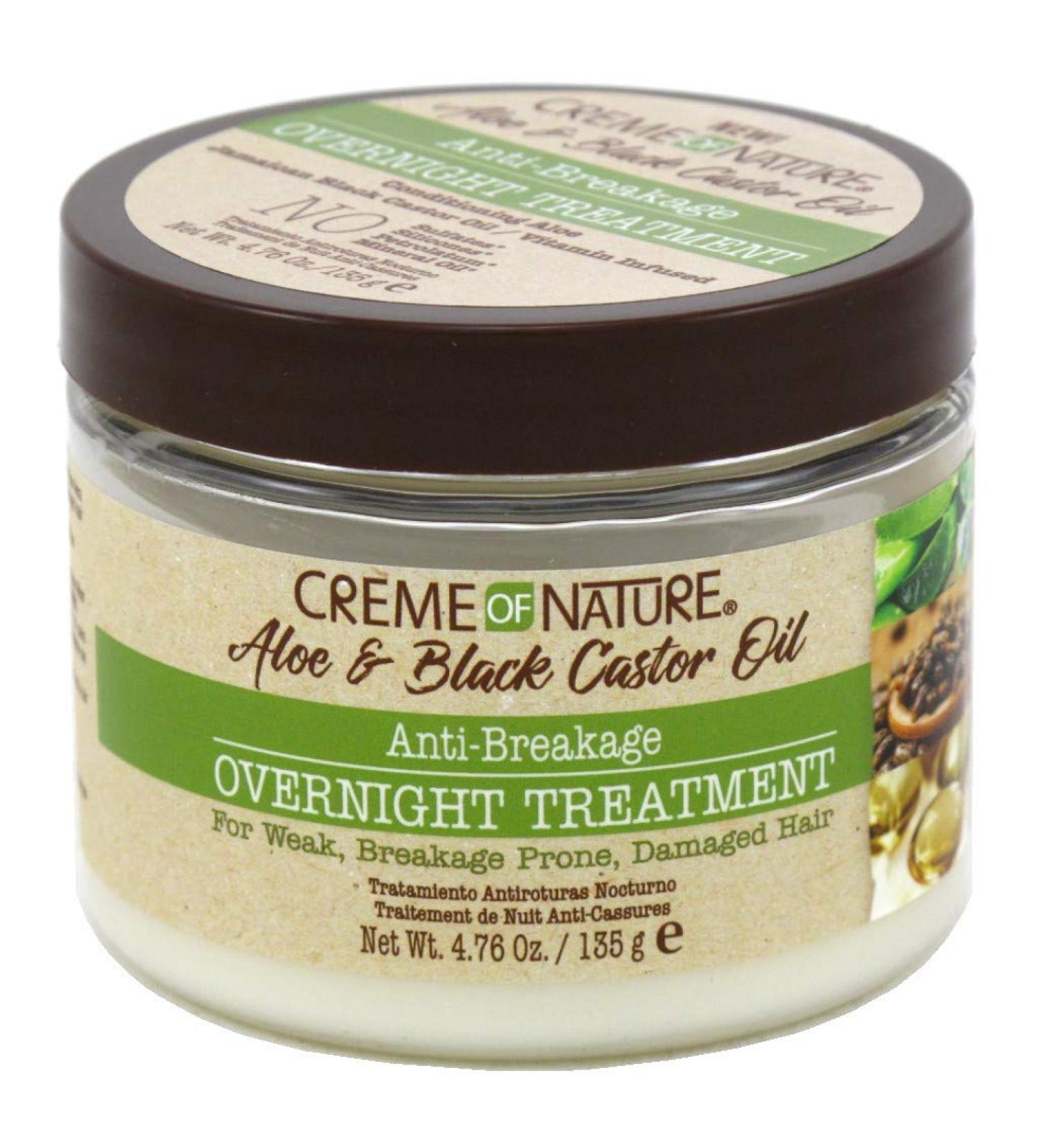 Anti-Breakage Overnight Treatment by Creme of Nature, With Aloe Vera Juice, Jamaican Black Castor Oil, 4.76 Oz