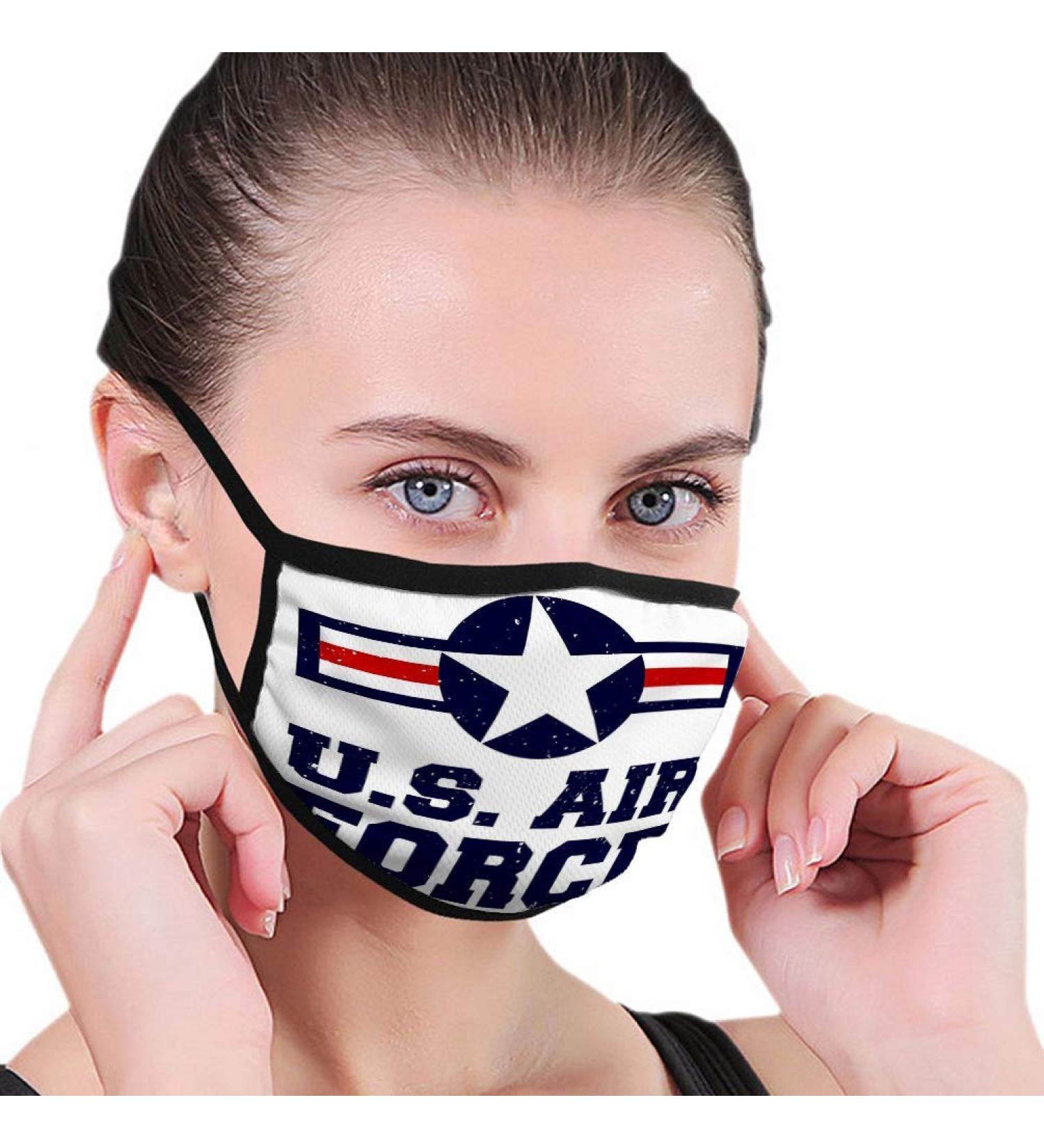 Mouth Mask Mask Adjustable Earloop Face Mask t Shirtint u s air Force Vintage Tshirt Stamp - Buy Online on GoSupps.com
