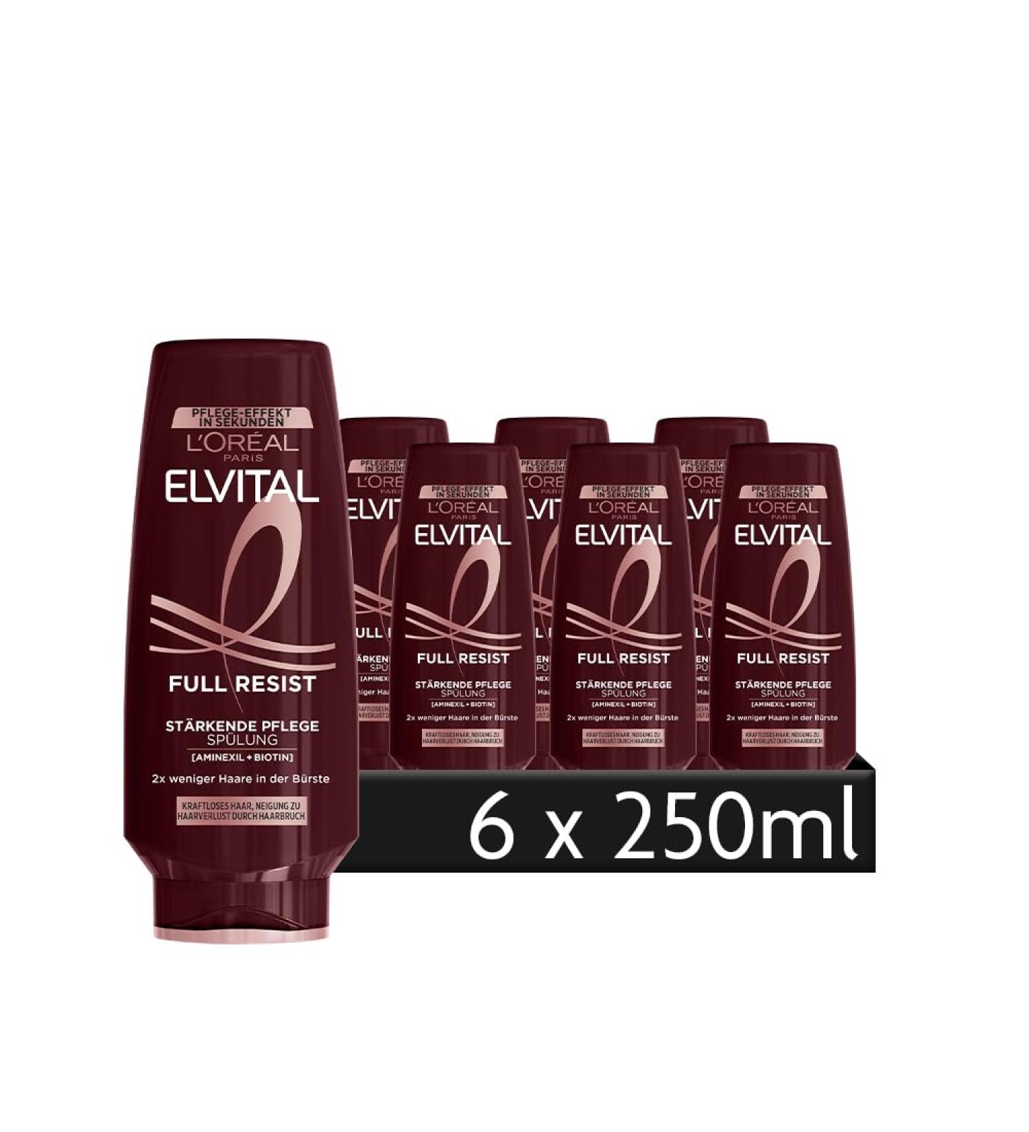  L'Oreal Paris L'Or al Paris Elvital Full Resist Power Booster Anti-hair loss conditioner for fragile and brittle hair with biotin 6 x 250 ml - Buy Online on GoSupps.com