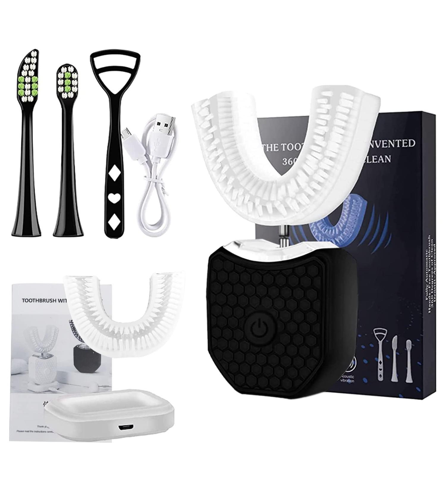 Orthosparkle U-Shaped Toothbrush for Adults | 3 Modes, Wireless Charging, Waterproof | Black - Buy Online on GoSupps.com