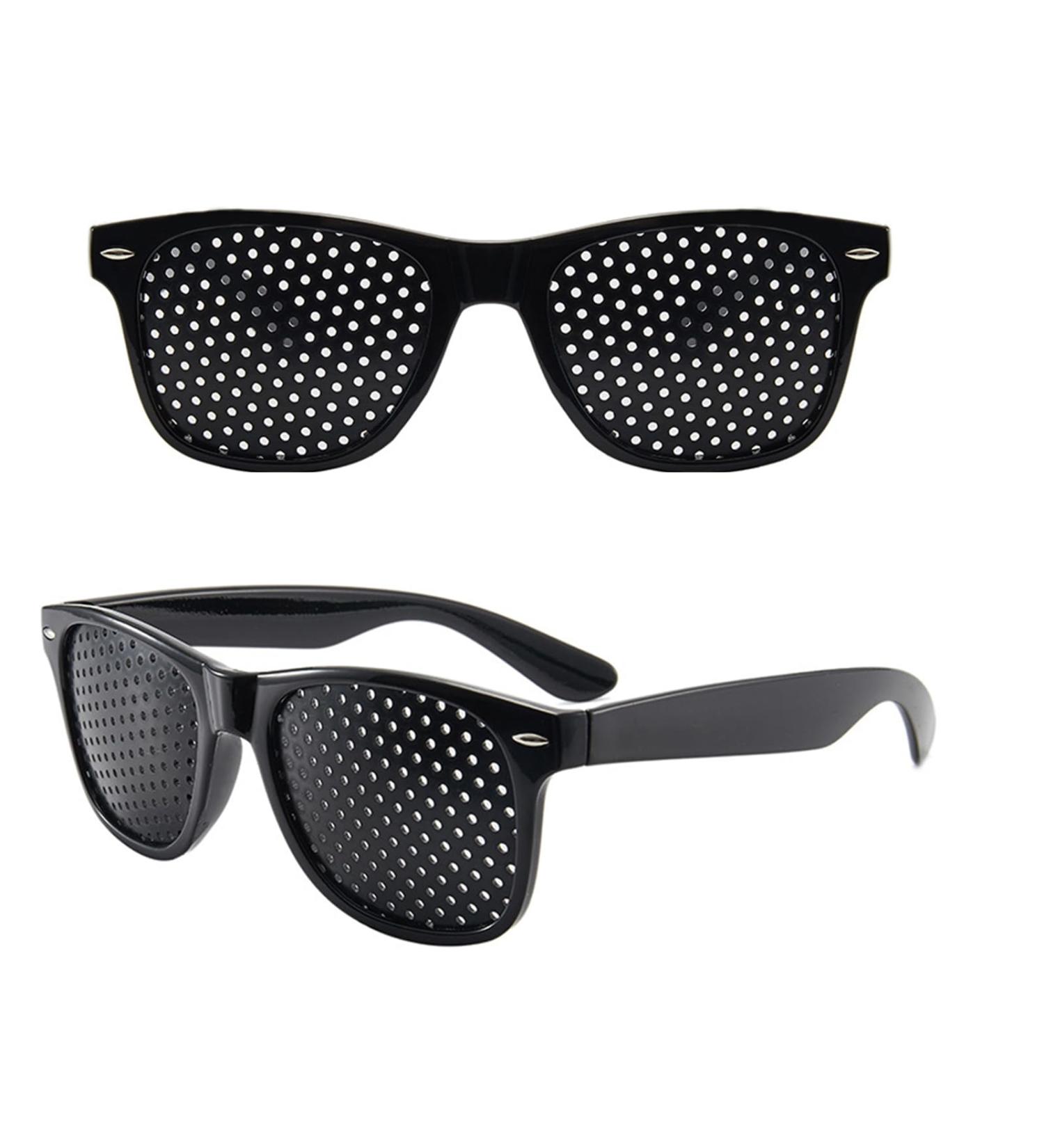 Buy MISFUN Pinhole Glasses - 2 Pack Black Grid Glasses for Eye Training & Relaxation - Foldable Lattice Design Perfect for Vision Improvement - Buy Online on GoSupps.com