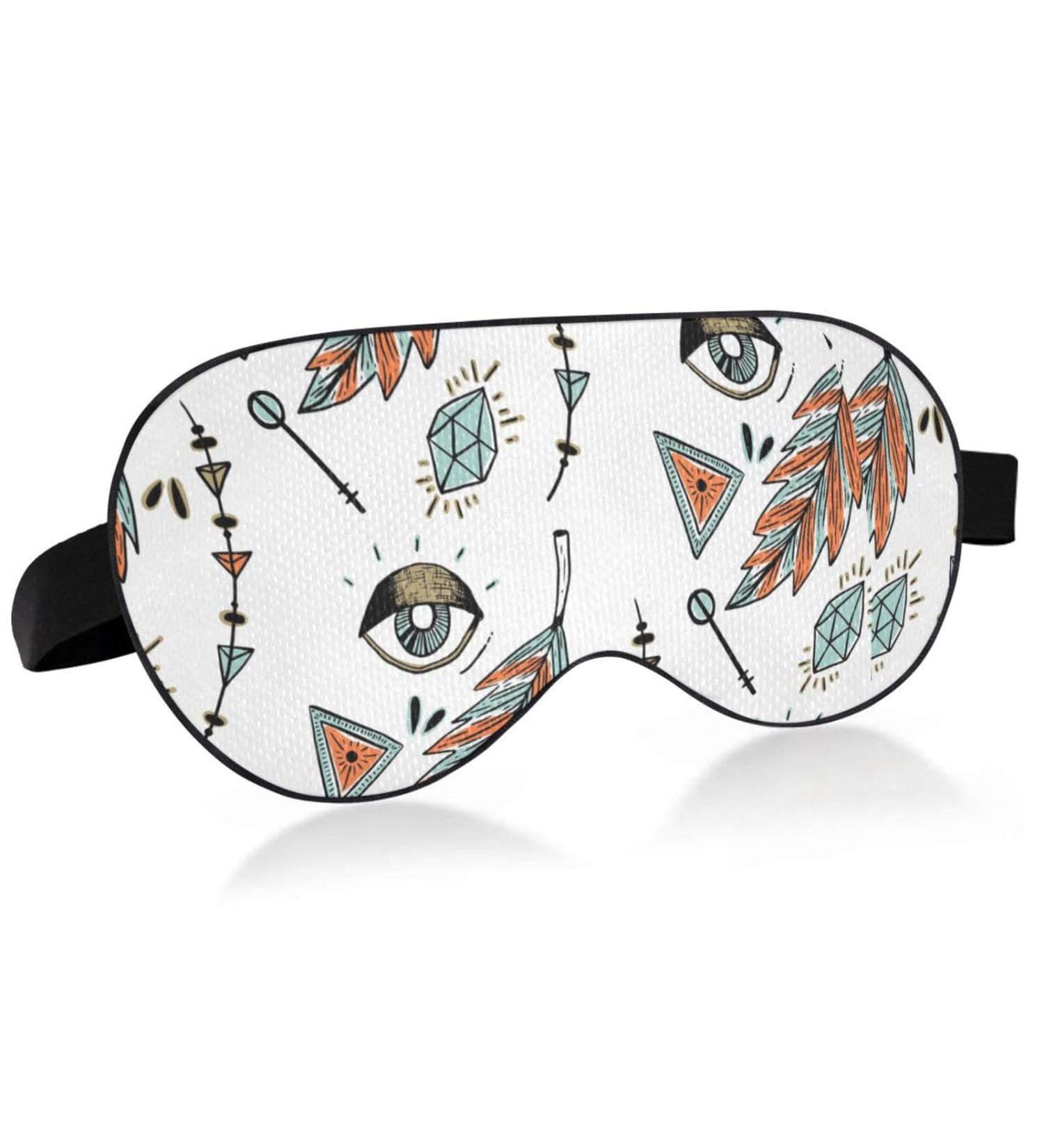Haskirky Light Blocking Eye Mask for Adults - Breathable and Adjustable for Travel, Yoga, Meditation - Deep Sleep Goodies Vintage Bohemian Design - Buy Online on GoSupps.com