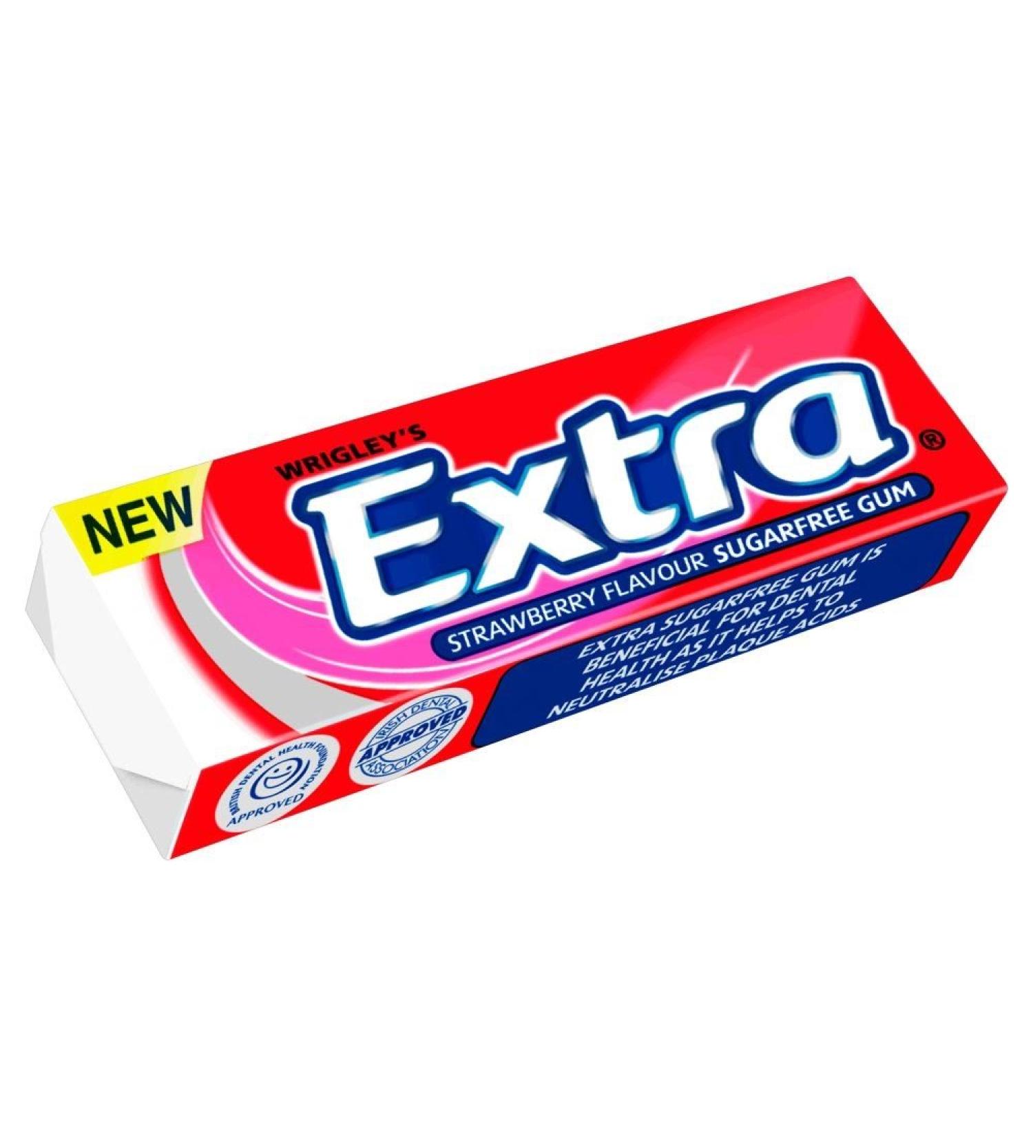 Wrigley's - Chewing gums Extra - strawberry taste - 5 packs of 14 g
