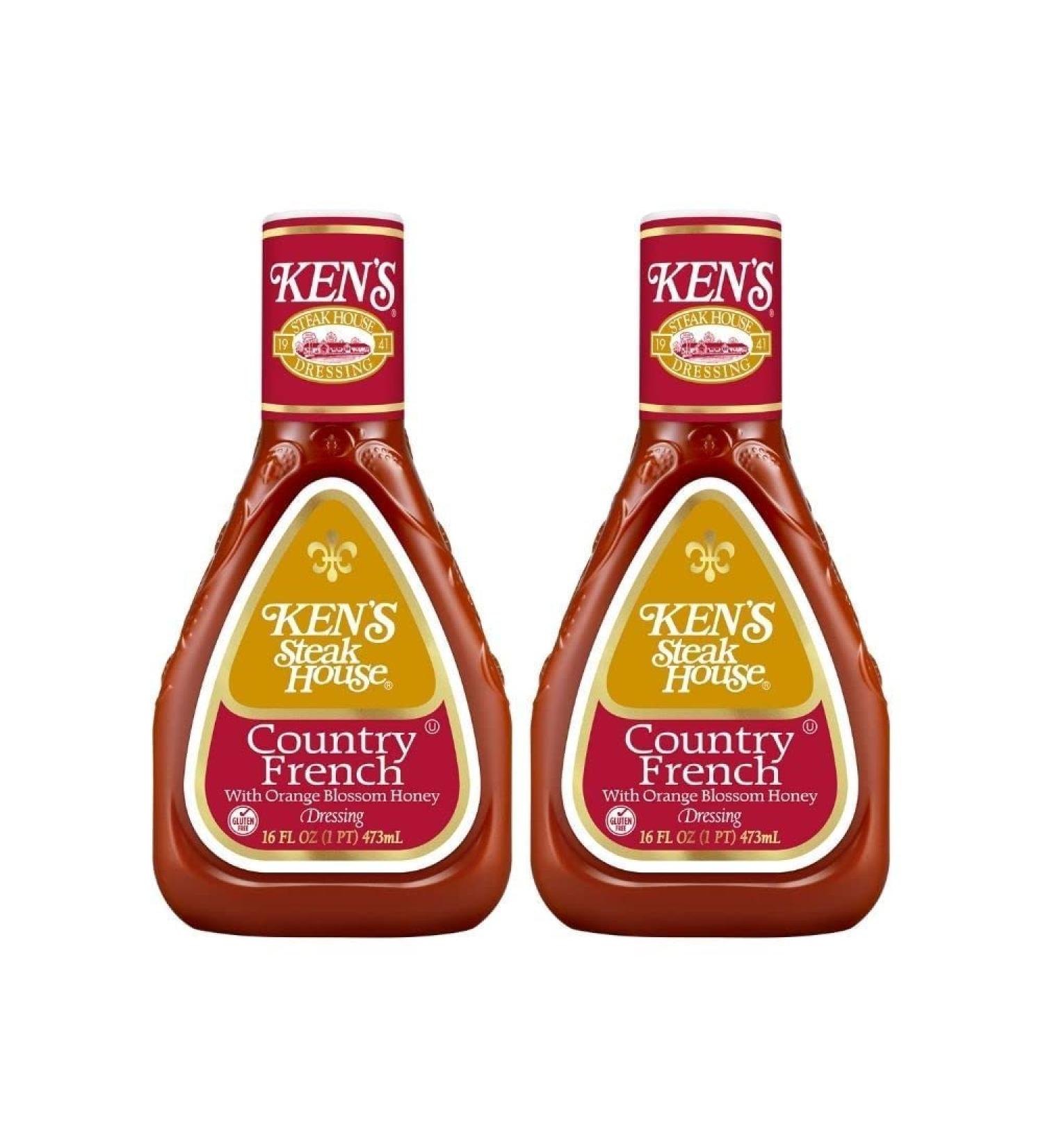 Ken's Steak House Country French With Orange Blossom Honey Dressing 16oz - Pack of 2 | Delicious Salad Dressing - 32 Fl Oz Total - Buy Online on GoSupps.com