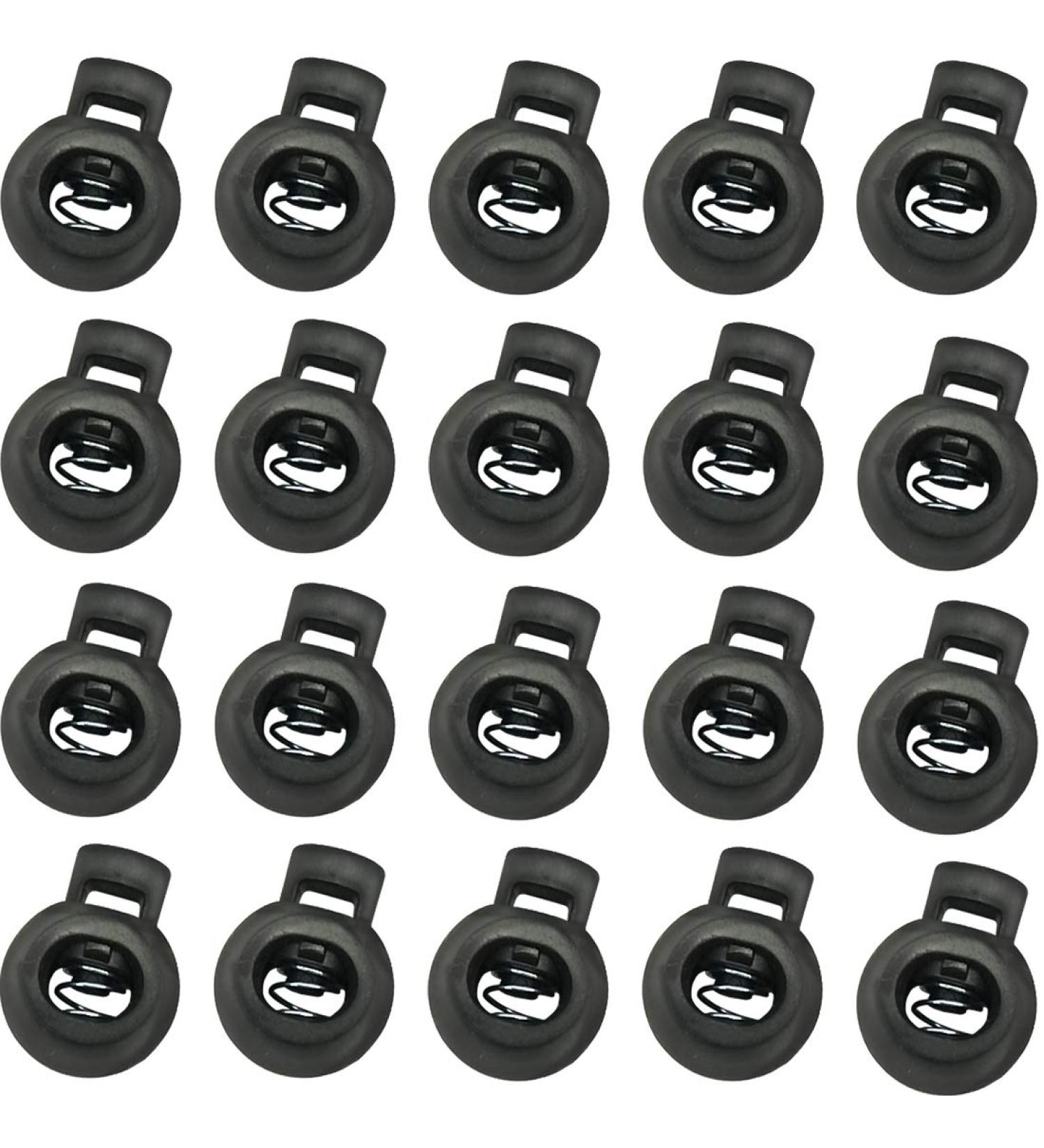 TIHOOD 100PCS Plastic Toggle Cord Locks - Black Round Ball Shape Luggage Lanyard Stopper - Buy Online on GoSupps.com