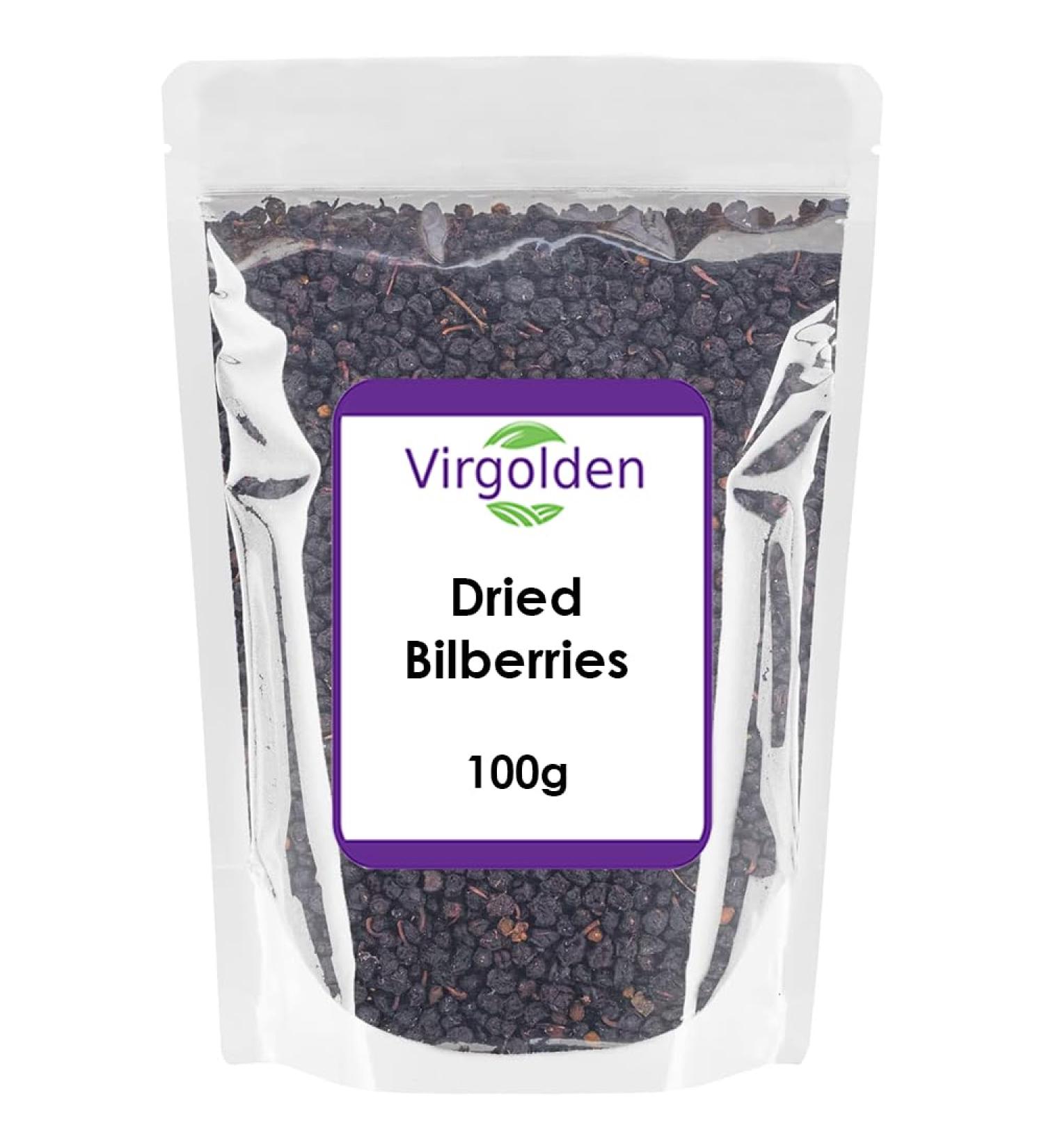 Dried Bilberries 100g by Virgolden - Buy Online on GoSupps.com