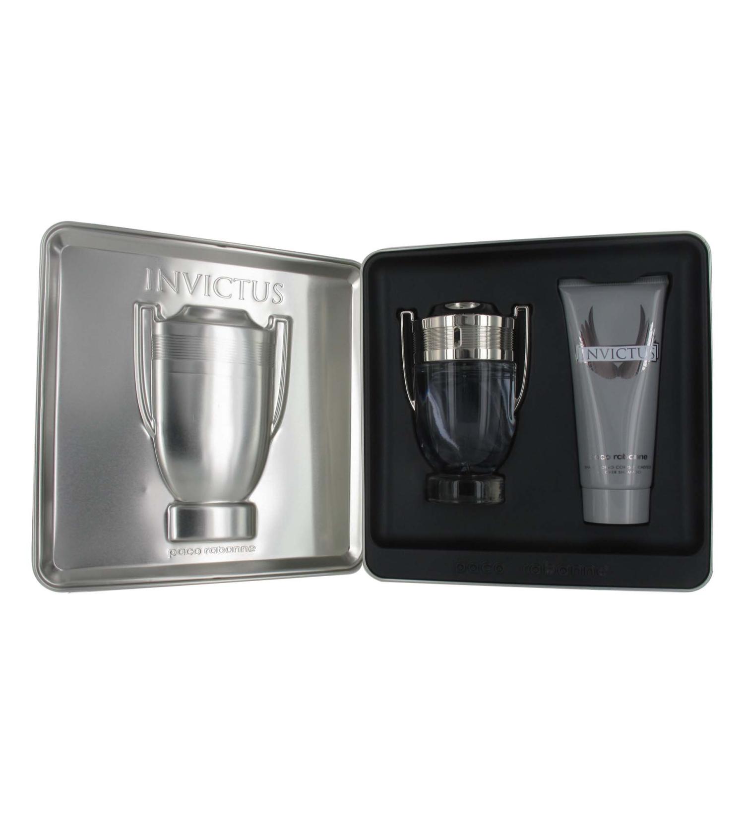 Paco Rabanne Invictus 2 Piece Gift Set for Men (Eau de Toilette Spray All Over Shampoo)