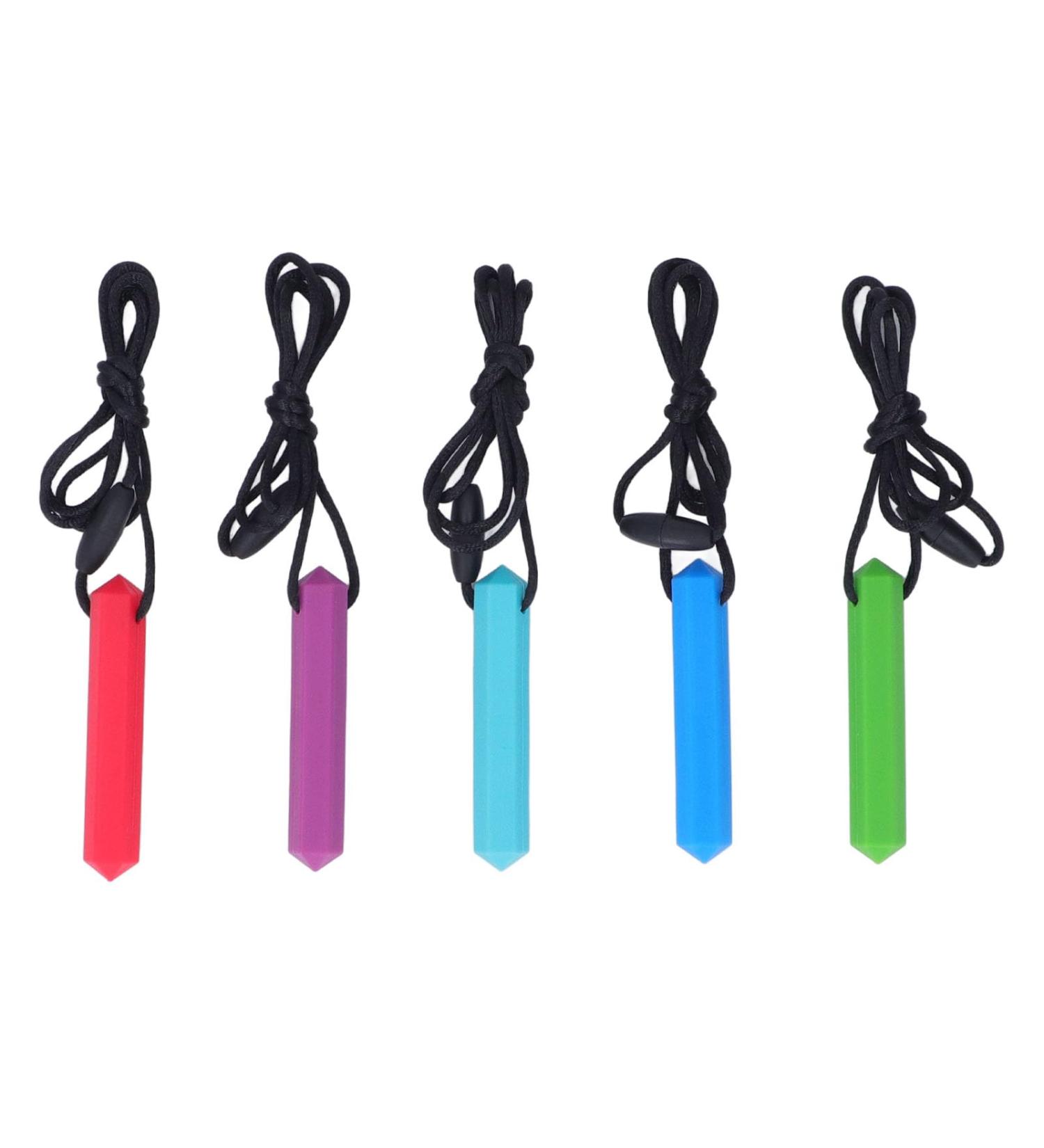 5-Piece Silicone Baby Teething Necklace - Crystal Oral Motor Aids for Soothing Teething Pain | International Shipping - Buy Online on GoSupps.com