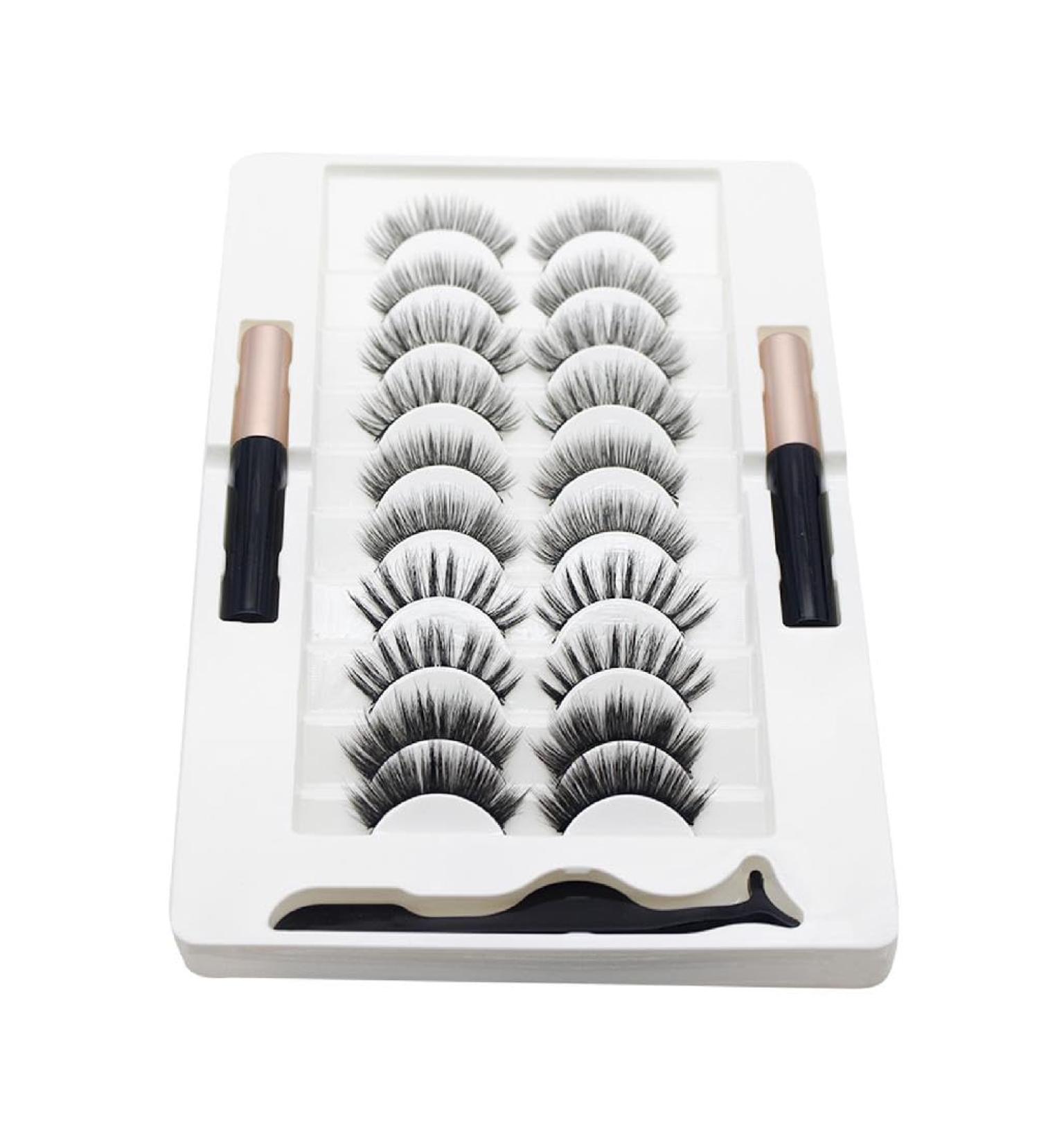 10 Pair Magnetic Eyelashes Magnetic Eyelash Kit Magnetic Eyeliner With Magnetic False Lashes Natural Look-No Needed Magnetic Eyeliner And Eyelashes Kit Multi-Color - Buy Online on GoSupps.com