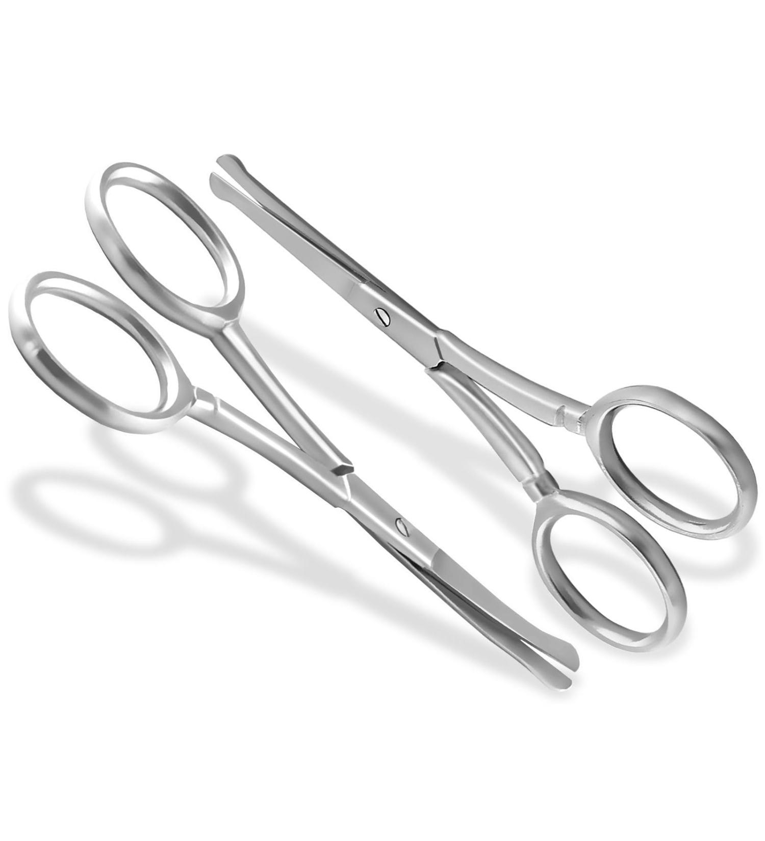 Premium Set of Stainless Steel Beard & Hair Scissors - Curved & Straight Cutting Surfaces | International Shipping - Buy Online on GoSupps.com