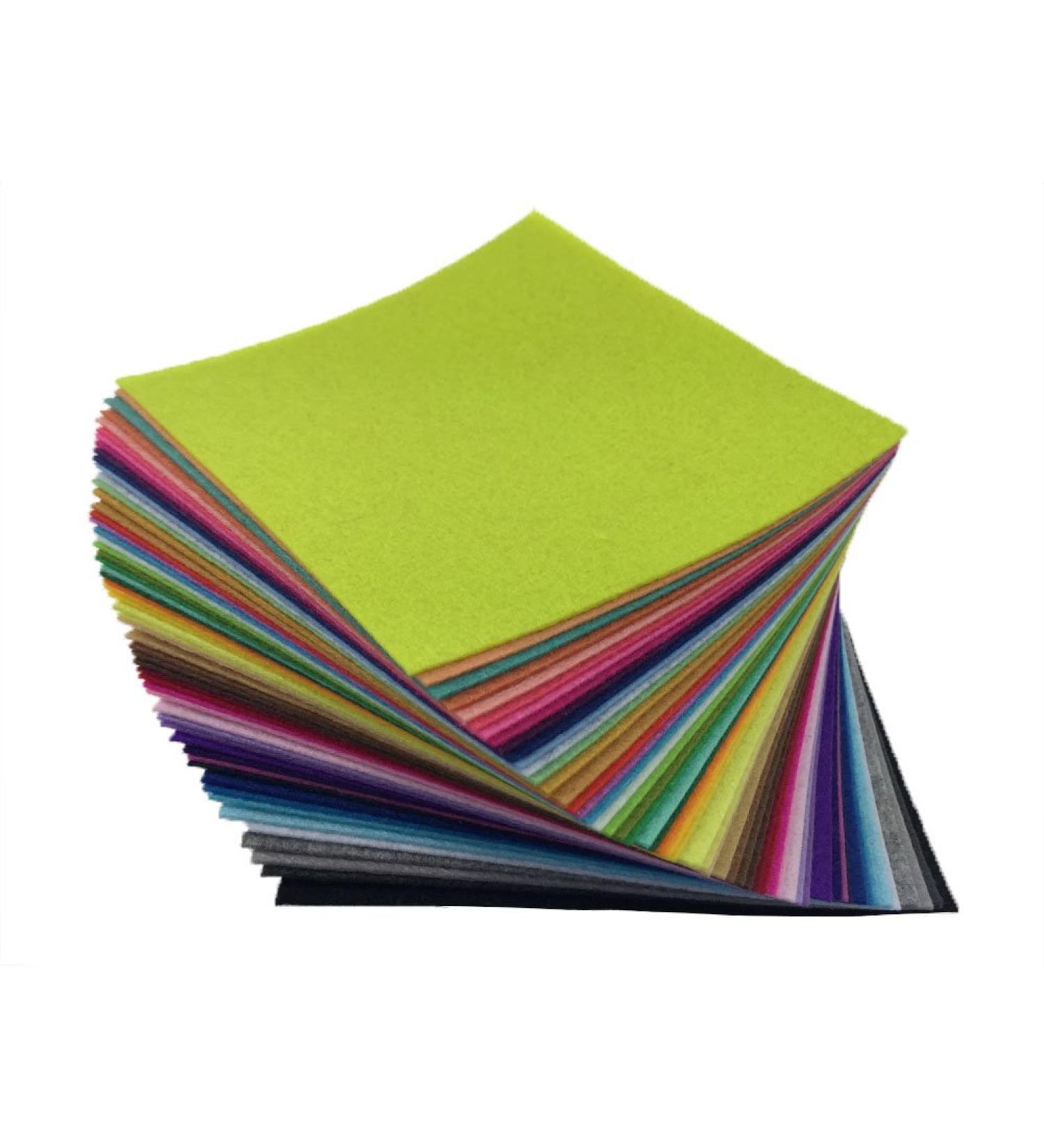 Flic-Flac 54pcs Assorted Color Felt Fabric Sheet Pack - DIY Craft Squares (10cm x 10cm) - Buy Online on GoSupps.com