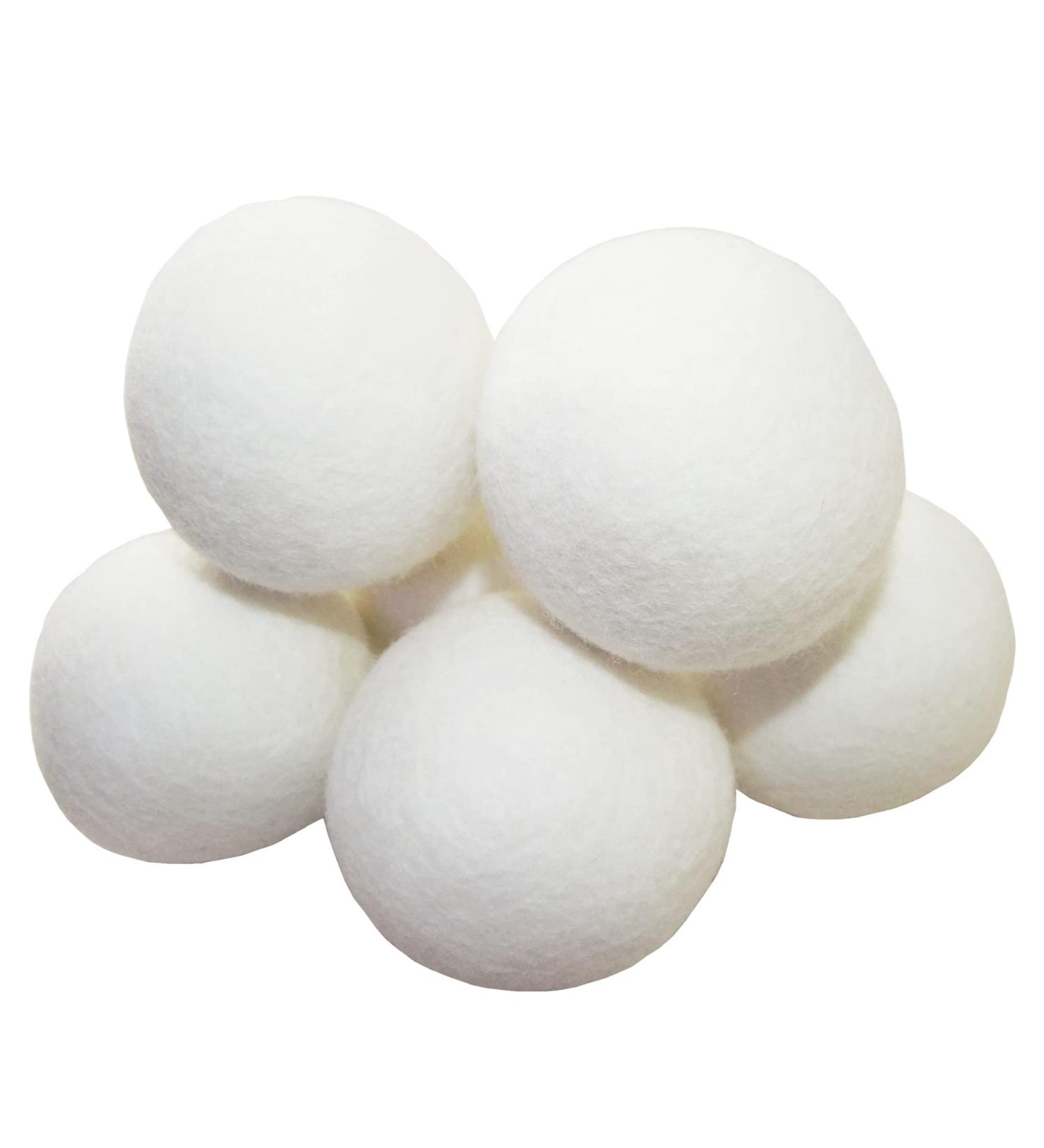 Wool Dryer Balls XL Pack of 6 - Reusable Organic Fabric Softener for Laundry - Baby Safe & Anti Static - Reduces Wrinkles & Cling - Buy Online on GoSupps.com