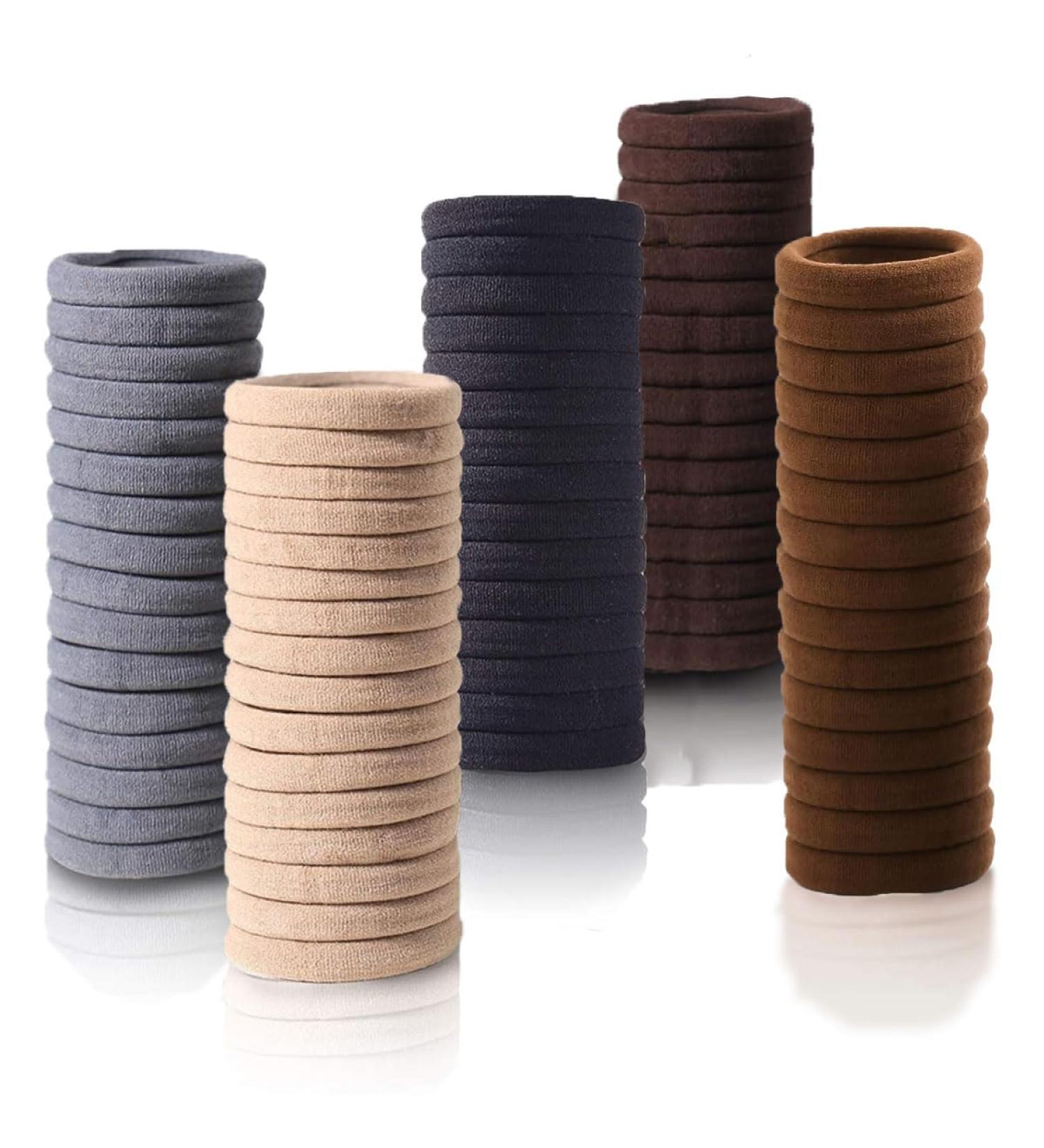 Buy Seamless Hair Ties for Women Men Girls & Kids - No Damage Rubber Bands for Thick & Curly Hair - 100 Count Brown Ponytail Holders - Buy Online on GoSupps.com