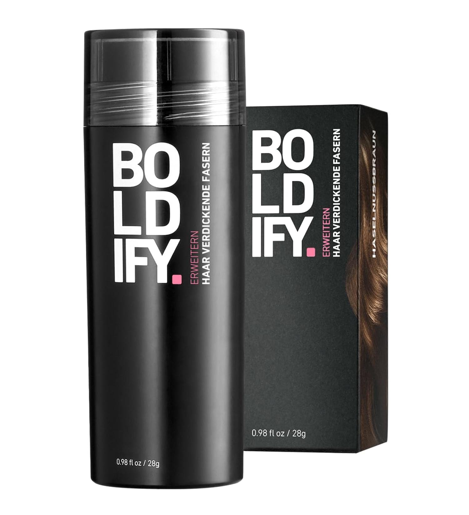 Boldify Hair Powder for Thinning Hair - Invisible Hazel Brown Covers Hair Loss in 15 Sec 28g (Large Bottle) - Natural Solution for Men & Women - Buy Online on GoSupps.com