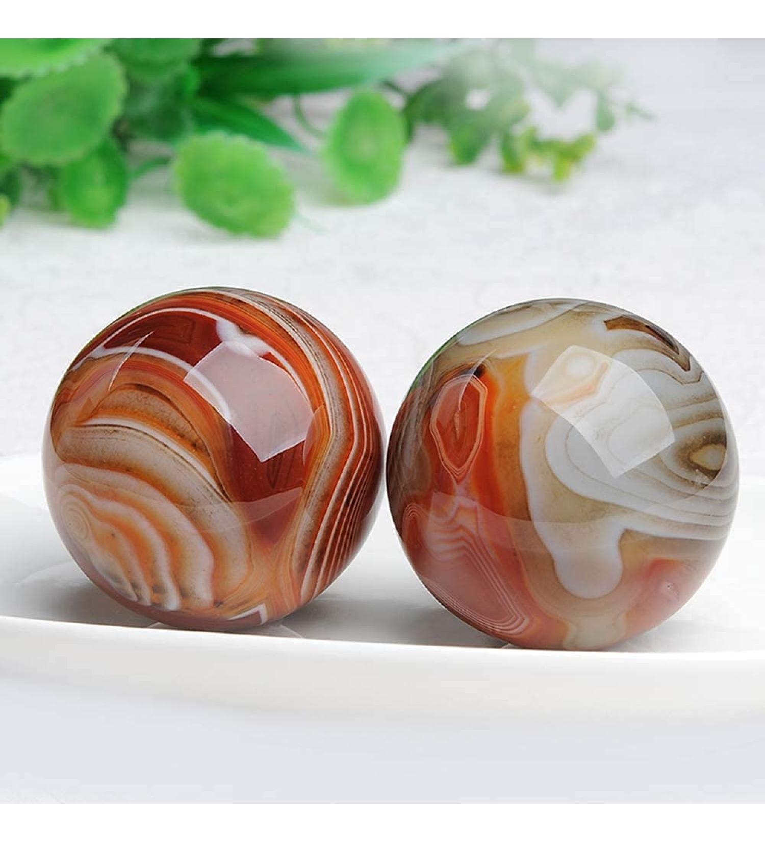 Baoding Balls Set - Natural Agate Stress Relief Massage Balls for Fitness & Health | Chinese Exercise Handballs - Buy Online on GoSupps.com