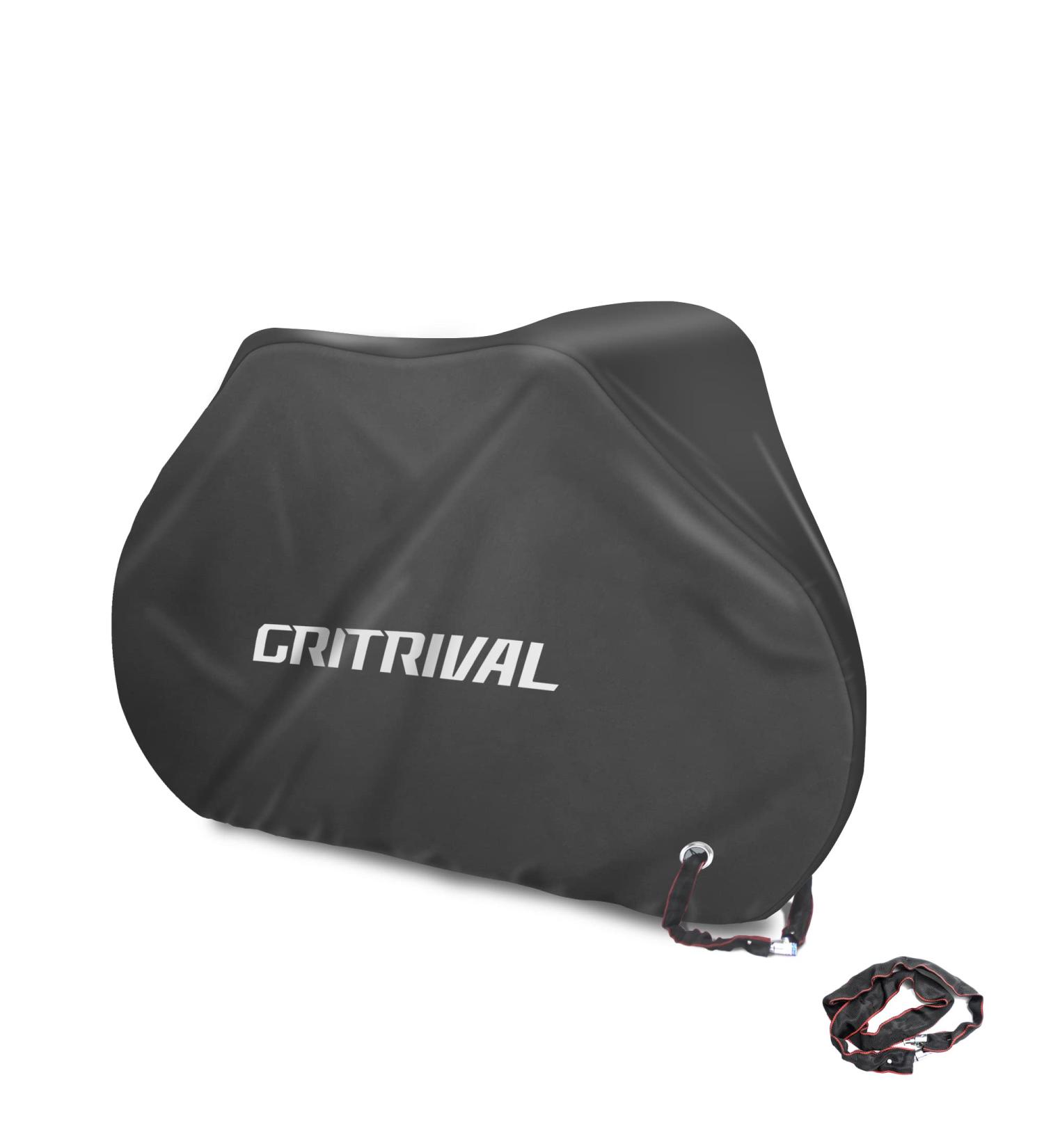 GRITRIVAL Waterproof Bike Cover with Bike Rack Chain Lock - Black (Large) | Outdoor Storage | 3 Colors | 2 Sizes - Buy Online on GoSupps.com