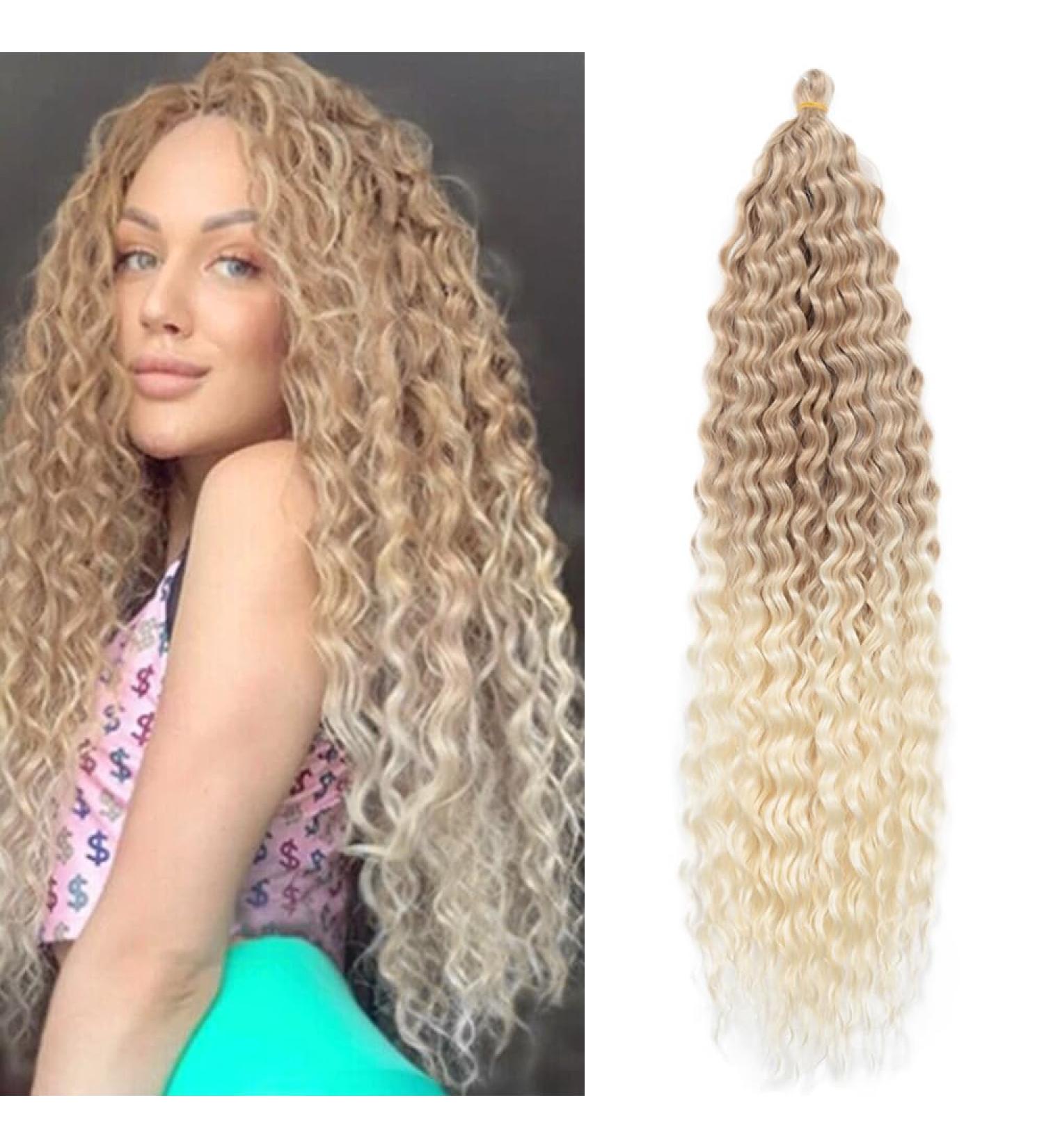 Deep Twist Crochet Hair Bundles - 26 Inch Ombre Kinky Curl Braided Hair Extensions (3 Packs) | Synthetic Curly Hairstyles - Buy Online on GoSupps.com