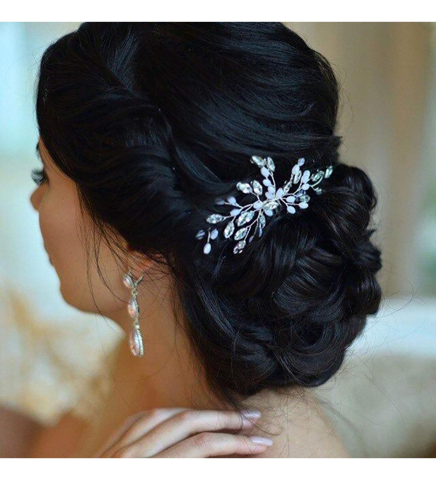 Unicra Bride Wedding Hair Comb Crystal Hair Piece Bridal Hair Accessories for Women and Girls (Gold) - Buy Online on GoSupps.com